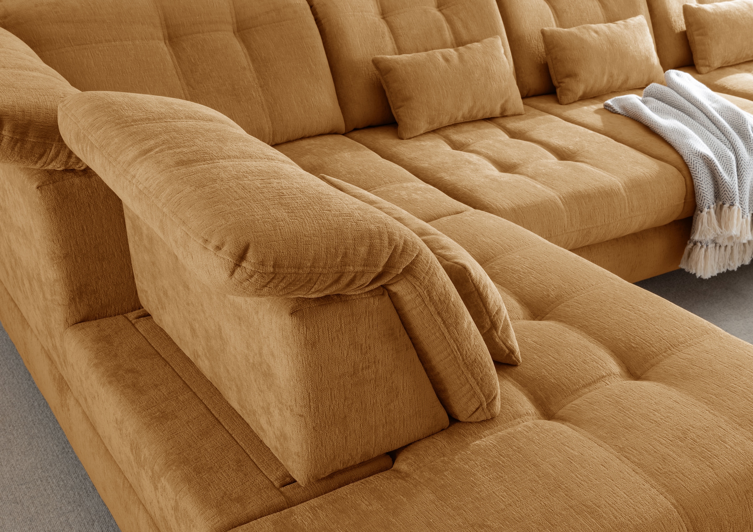 Home affaire Ecksofa »Delphino, Multifunktionen, 358 x 216 cm, modern & bequem« Microfaser, L-Form, Bettfunktion, Nierenkissen, Verstellungen