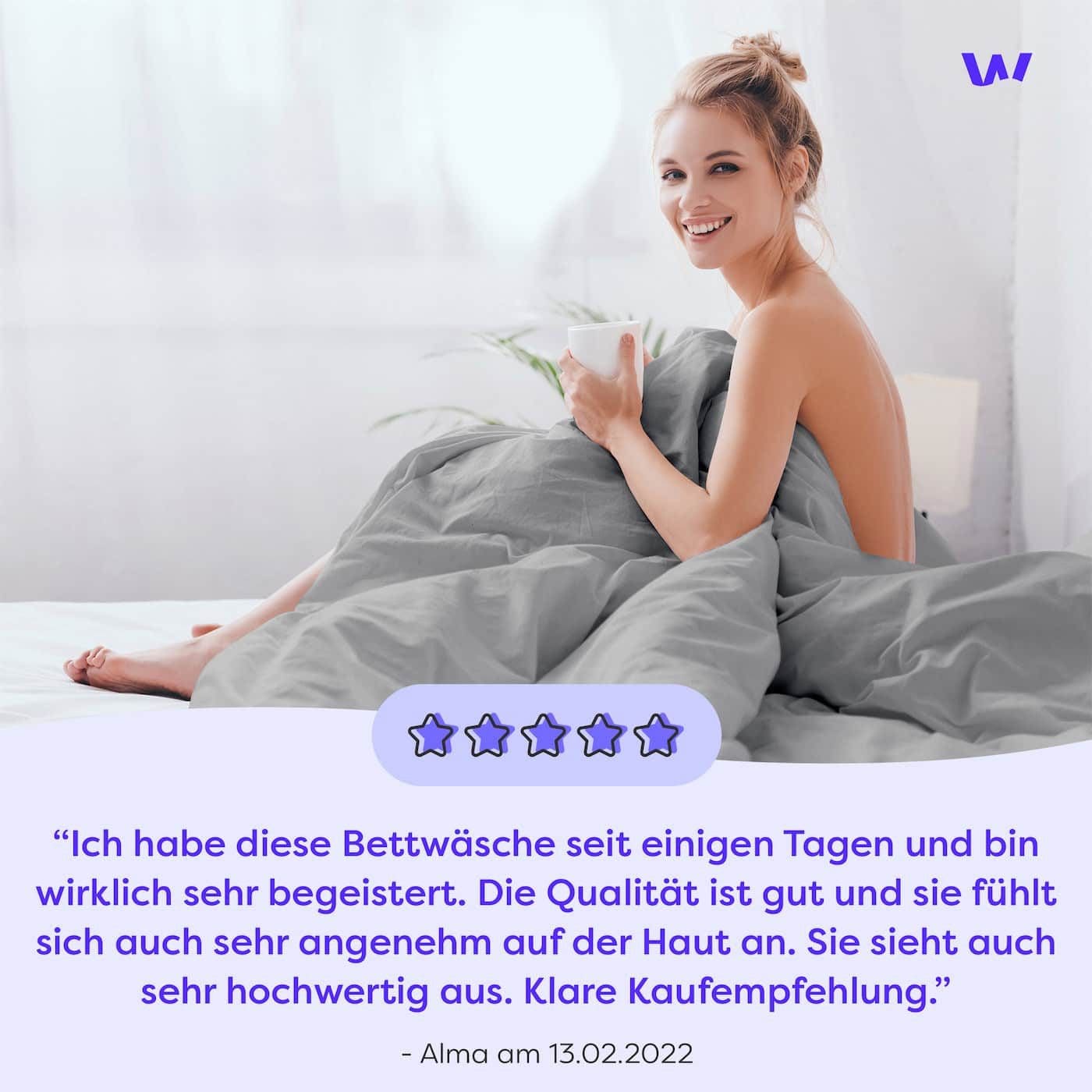Wolkenfeld Bettwäsche »Renforcé Bettwäsche Baumwolle - Natürlich weiches Schlafgefühl«, 135x200 cm, 155x220 & Übergrößen I inkl. Kissenbezüge 80x80 I uni