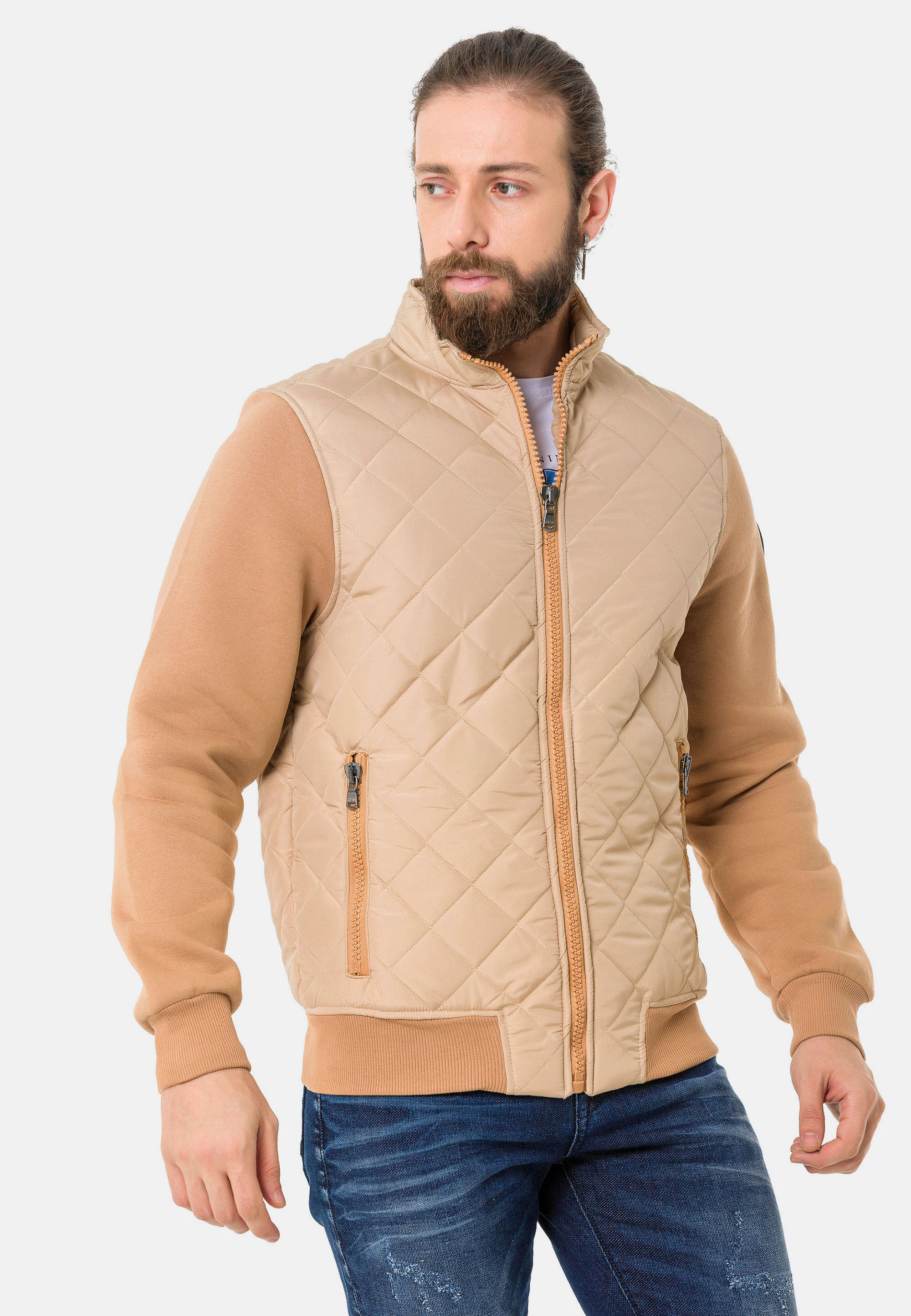 Cipo & Baxx Outdoorjacke "Jacke" ohne Kapuze mit Sweatärmeln