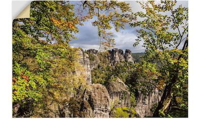 Artland Wandbild »Felsen Bäume in der Sächsische Schweiz«, Berge &  Alpenbilder, (1 St.), als Alubild, Leinwandbild, Wandaufkleber oder Poster  in versch. Größen kaufen | BAUR