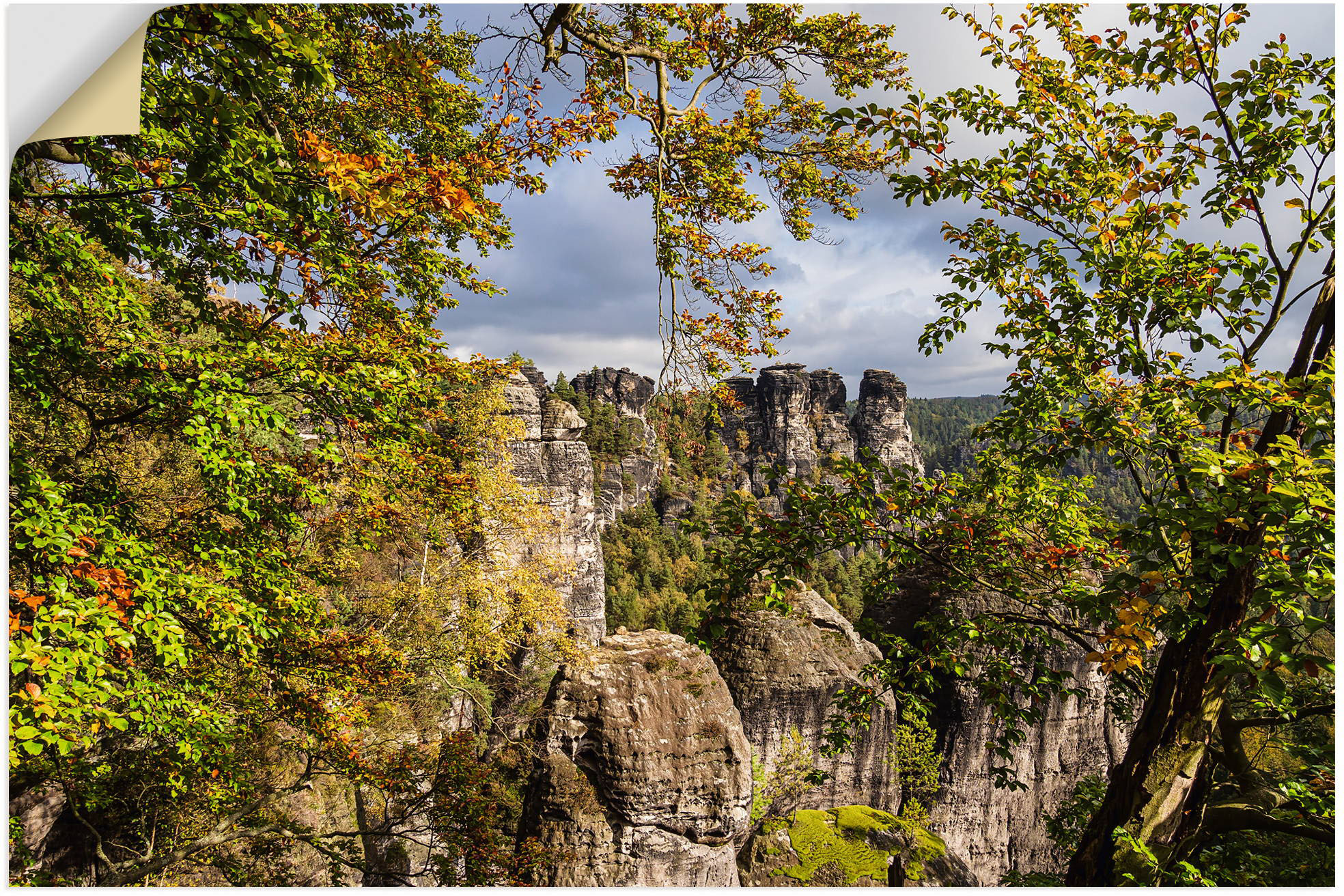 Artland Wandbild »Felsen Bäume (1 der Wandaufkleber kaufen Alubild, Schweiz«, versch. in Größen Leinwandbild, Poster | Berge & oder als in BAUR Sächsische Alpenbilder, St.)