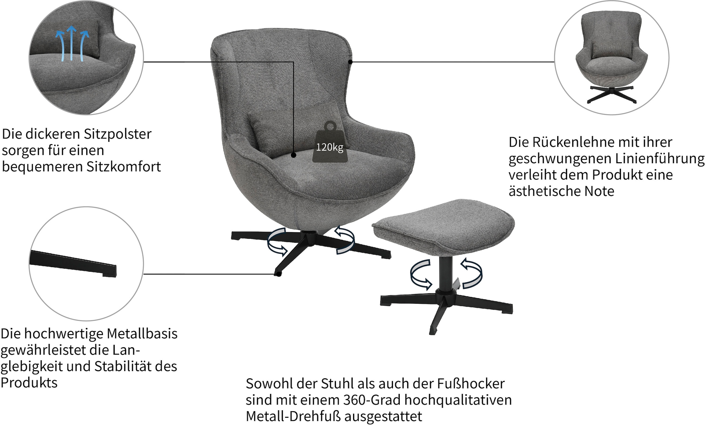 OTTO home Sessel »Yolli Relaxsessel, TV-Sessel mit Hocker«