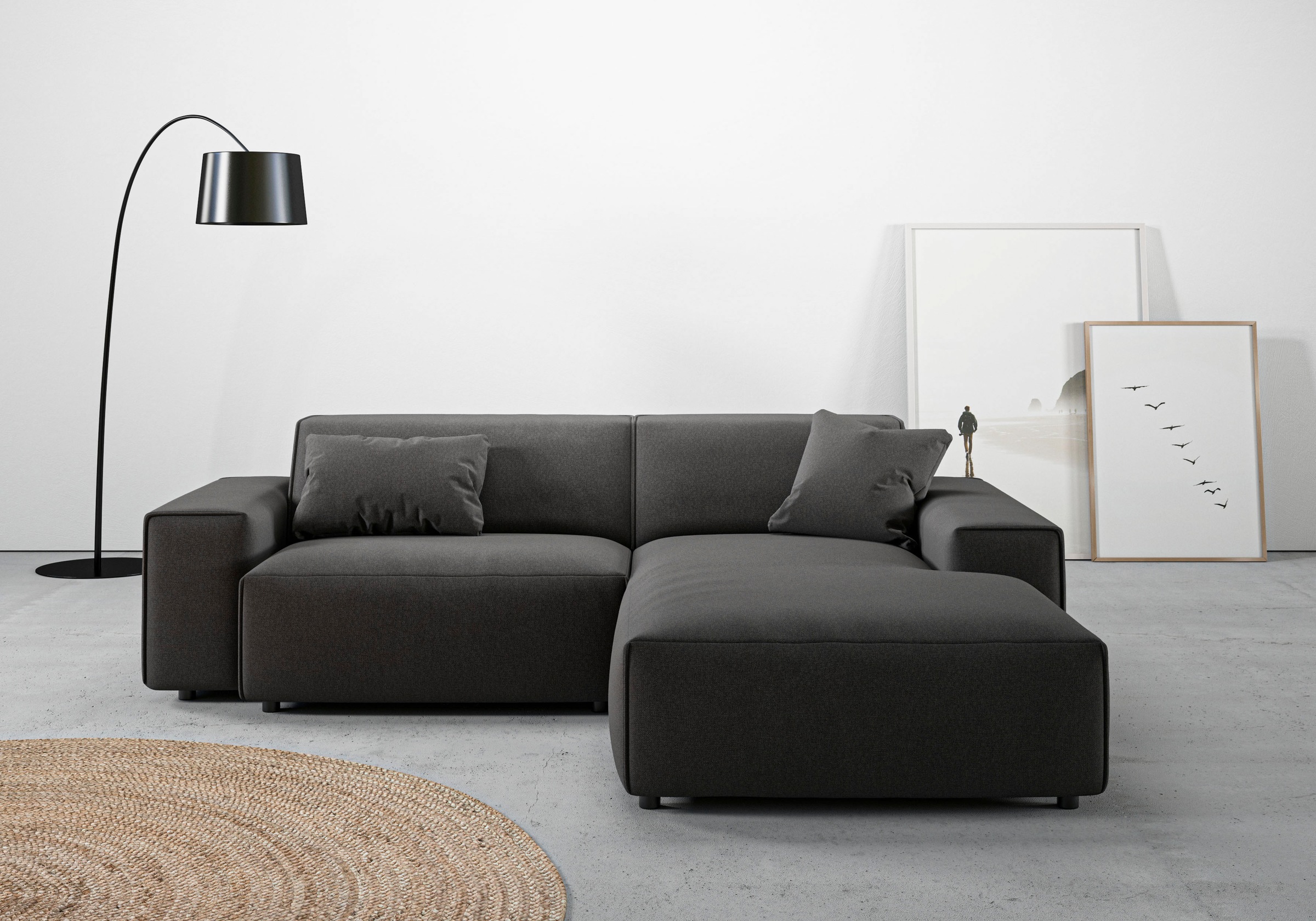 Home affaire Ecksofa "Glimminge L-Form auch in Breitcord, Feincord + Easy care-Bezug," Breite 234, Zierkissen