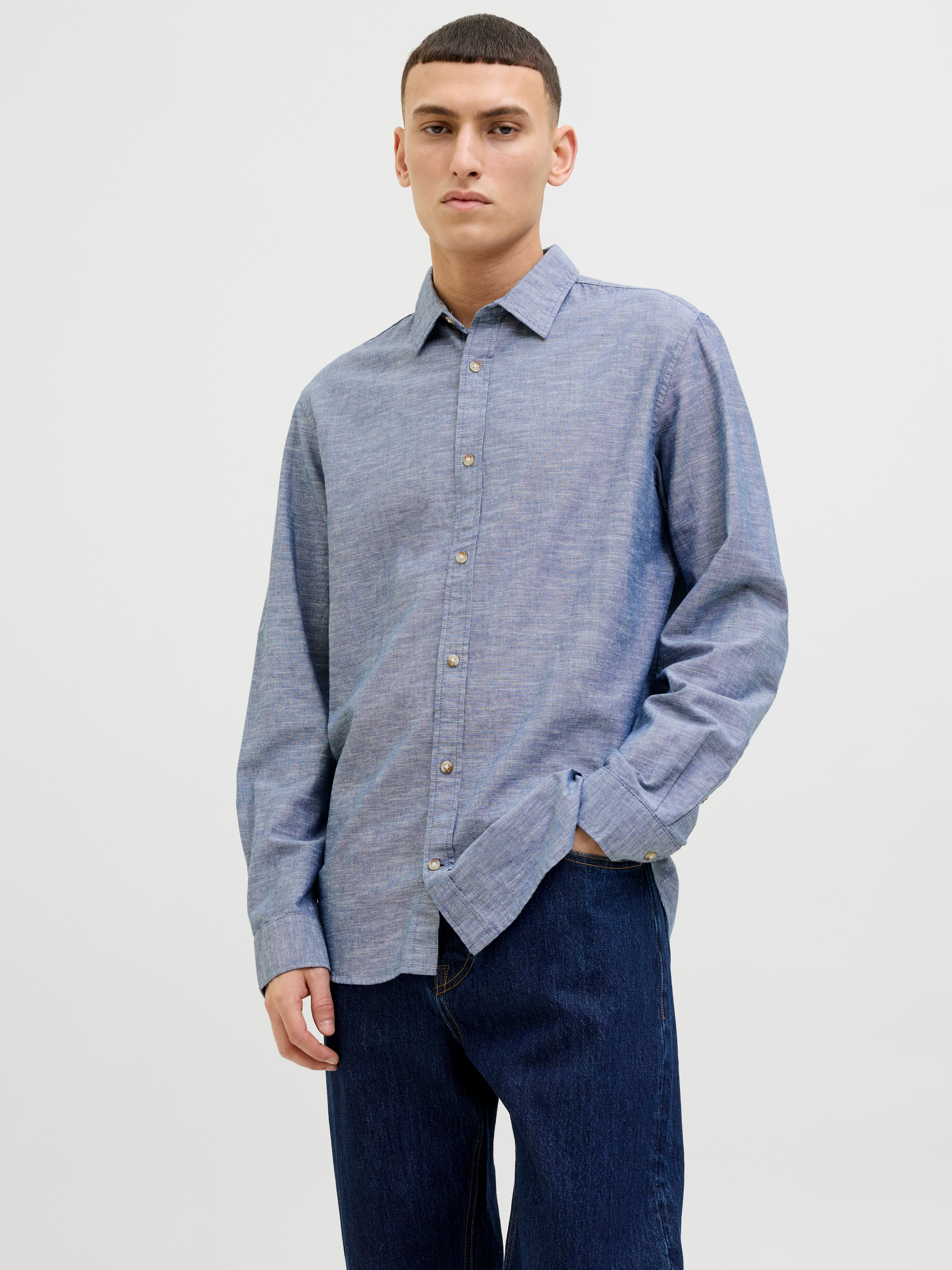 Jack & Jones "JJESUMMER SHIRT LS SN" mit Hemdkragen günstig online kaufen