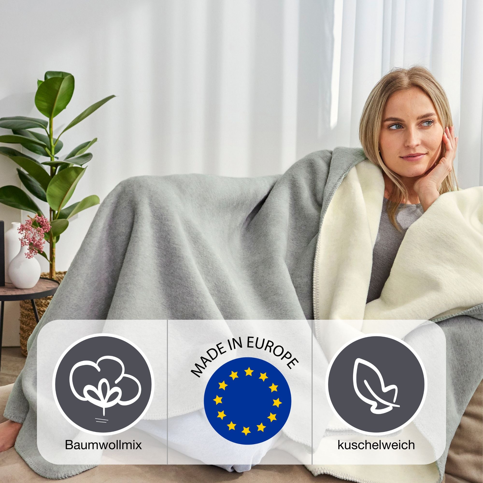 IBENA Wohndecke "Wohndecke Doubleface Dublin" in trendigen Farben günstig online kaufen