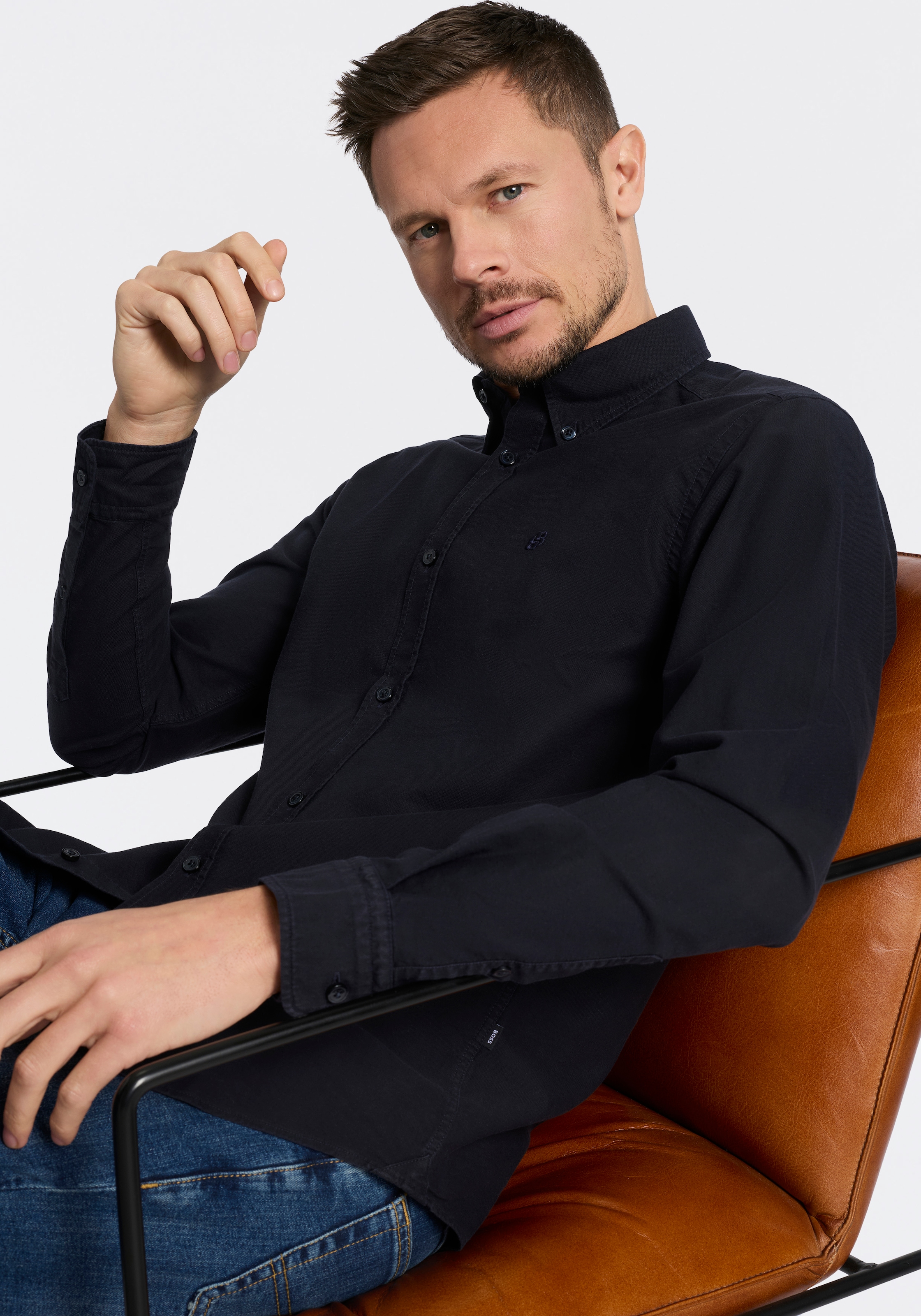 BOSS Businesshemd »ROAN« Langarm, Button-Down-Kragen, slim fit