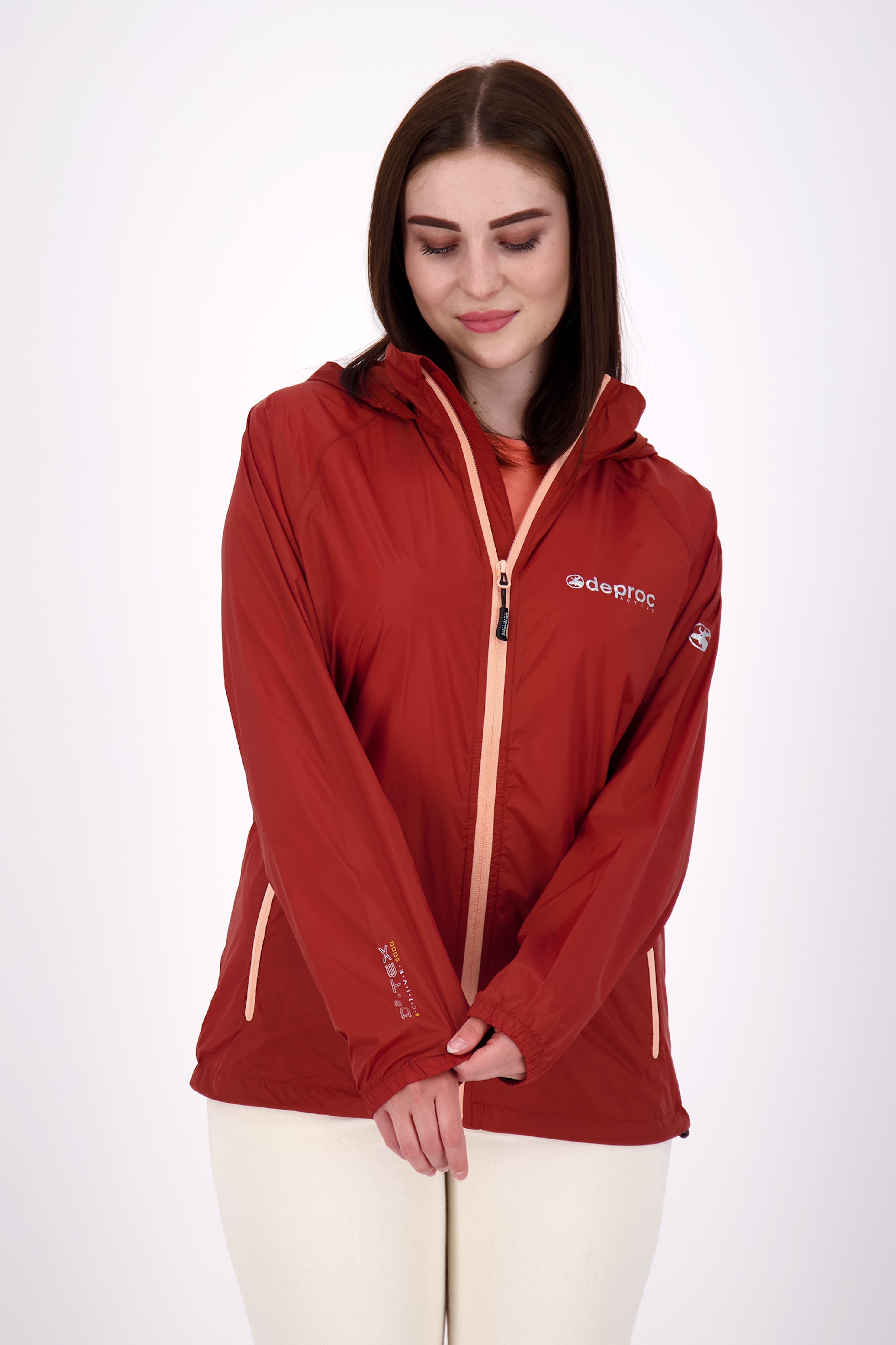 DEPROC Active Regenjacke "ROBSON WMN II" mit Kapuze auch in Großen Größen erhältlich