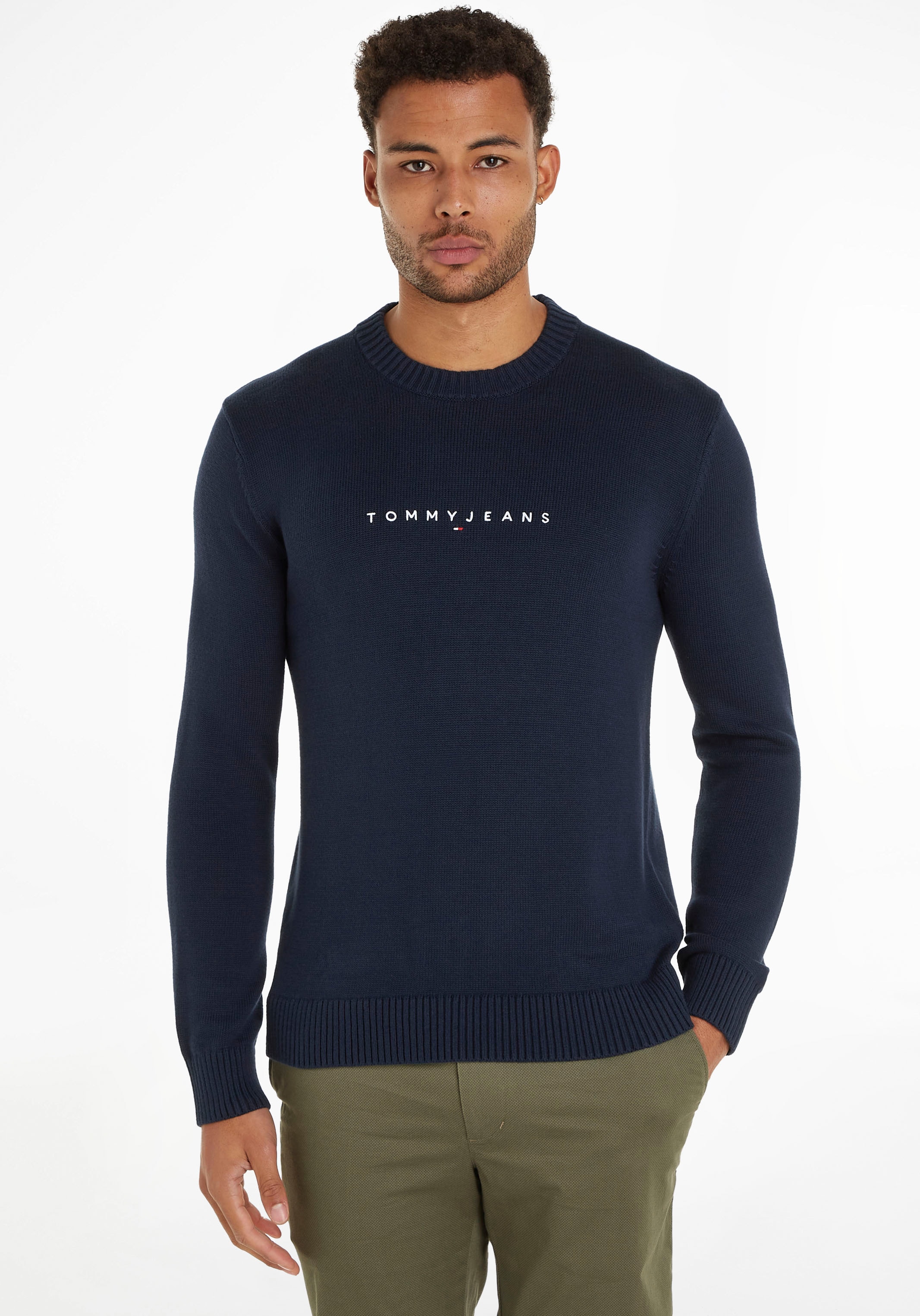 Tommy Jeans Rundhalspullover "TJM SLIM LINEAR LOGO SWEATER" günstig online kaufen