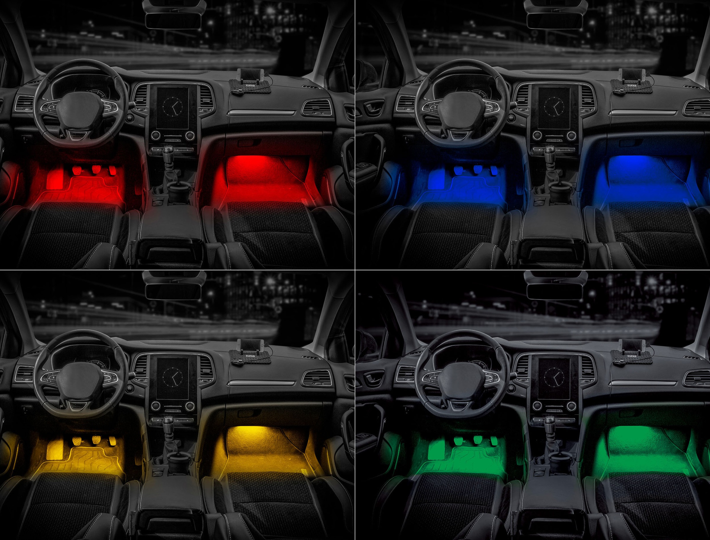 EUFAB LED Lichtleiste "LED Innenraumbeleuchtung 12V" 6 Stk. RGB günstig online kaufen