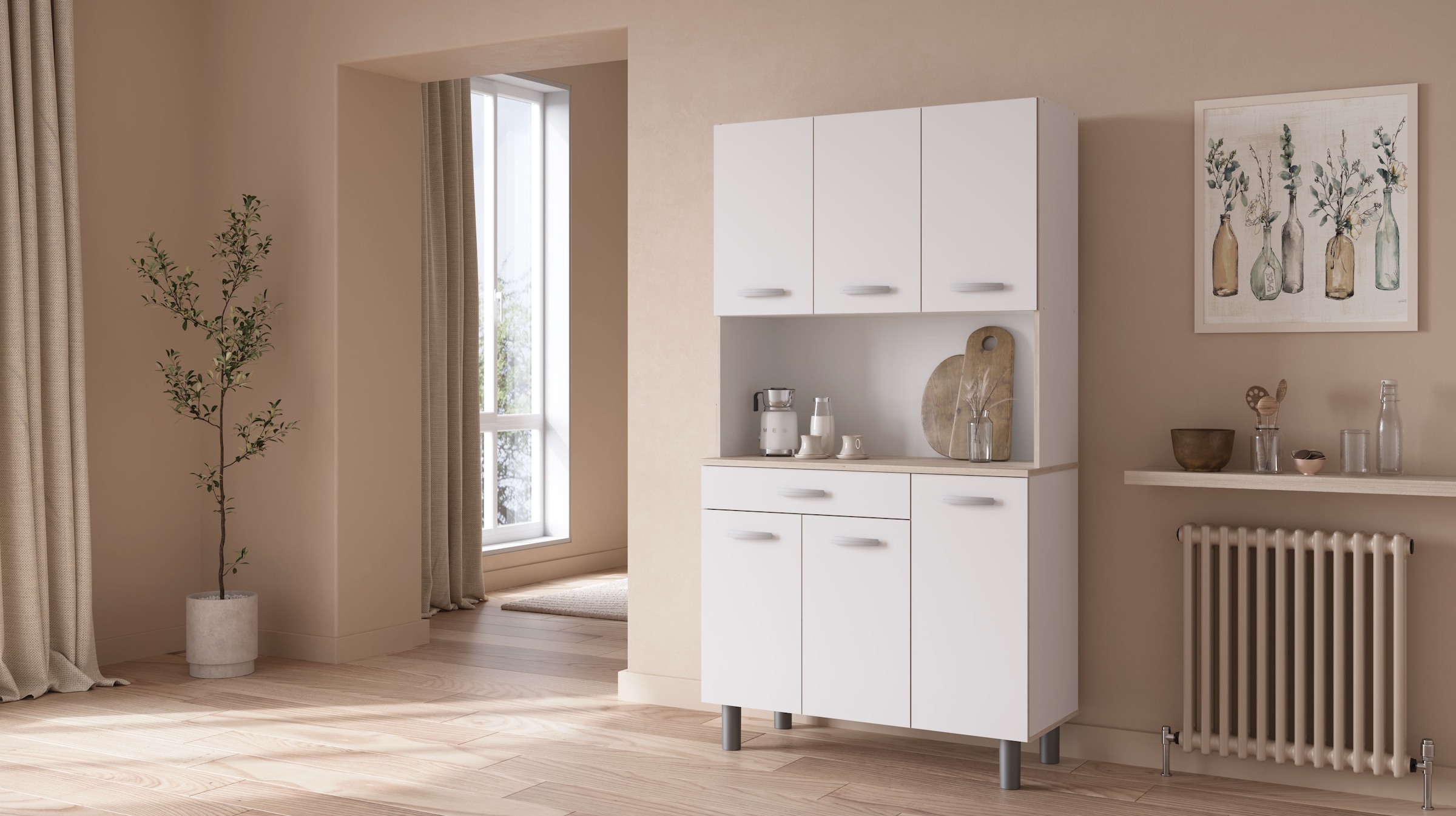 Demeyere GROUP Küchenbuffet »Pasta«, KUECHENBUFFET 6 TUERIG/1 SCHUBLADEN