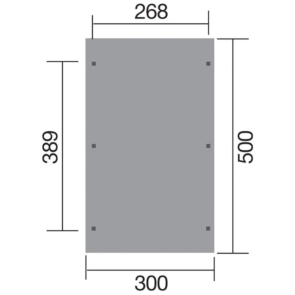 weka Einzelcarport »606 Gr.1«, Holz, 250 cm, braun