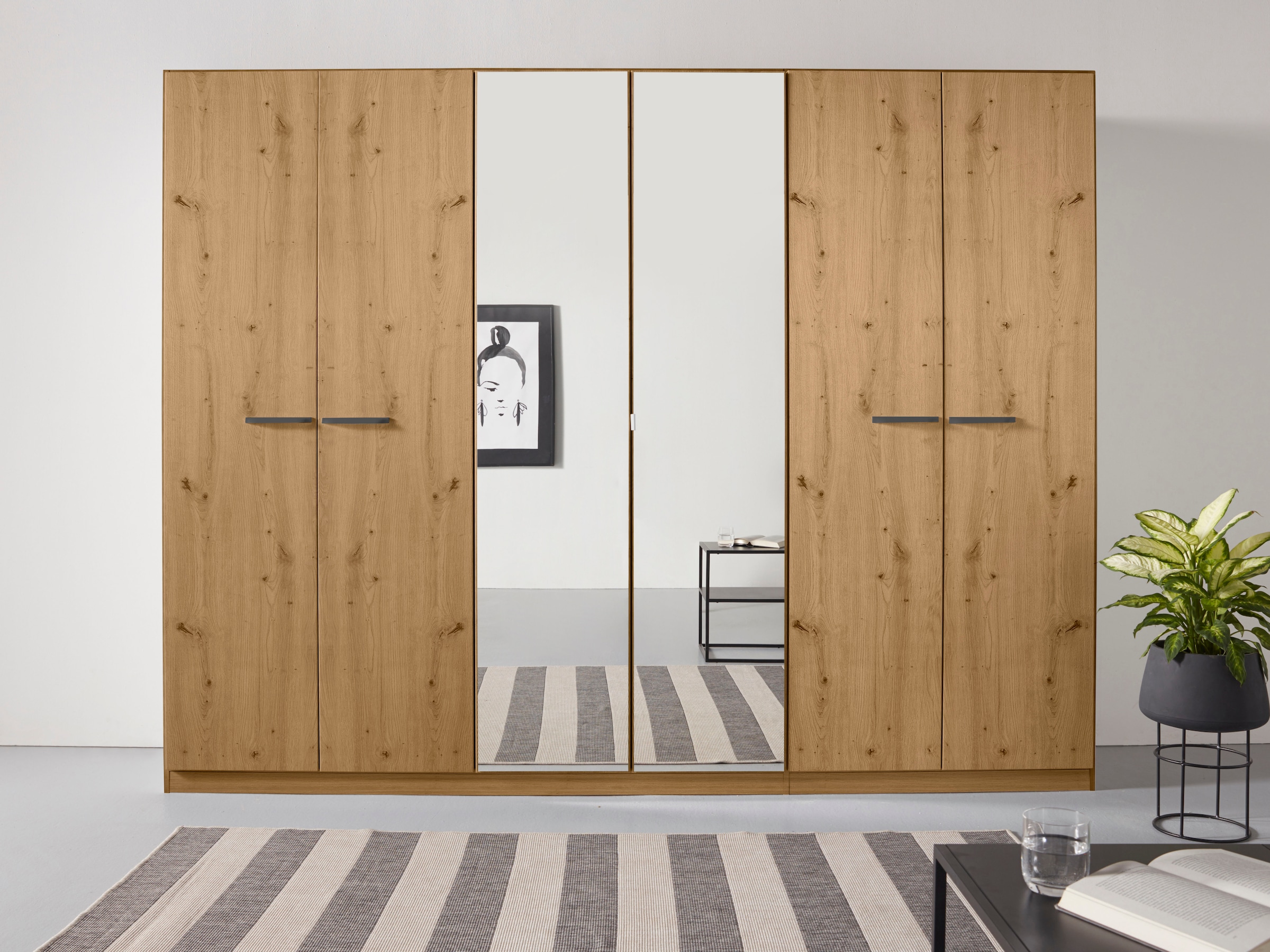 OTTO home Kleiderschrank "Mehrzweckschrank Aktenschrank Möbel Mietswohnung Schlafzimmer OTELI" erhältlich in Breiten 91-360 cm, ab Breite 136cm inkl. Innenschubladen, mit zusätzlichen Einlegeböden, optional mit Spiegel MADE IN GERMANY
