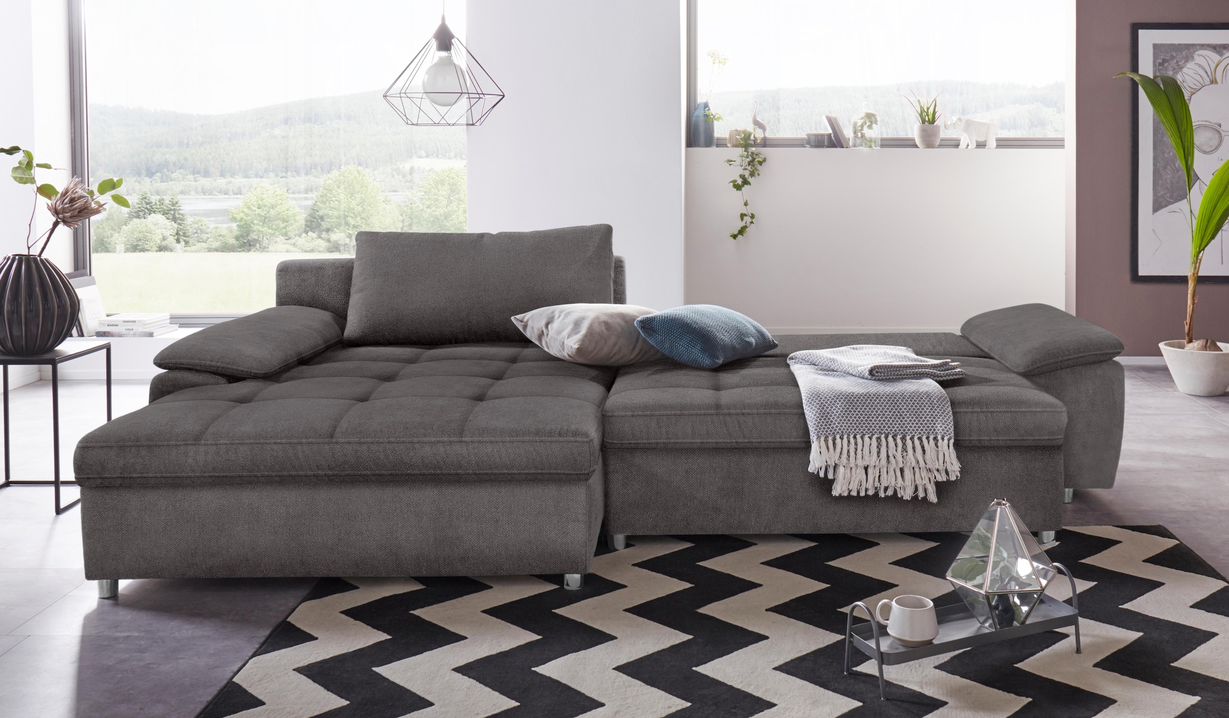 sit&more Ecksofa »Labene L-Form«, wahlweise mit Bettfunktion und Bettkasten, auch als XXL-Variante