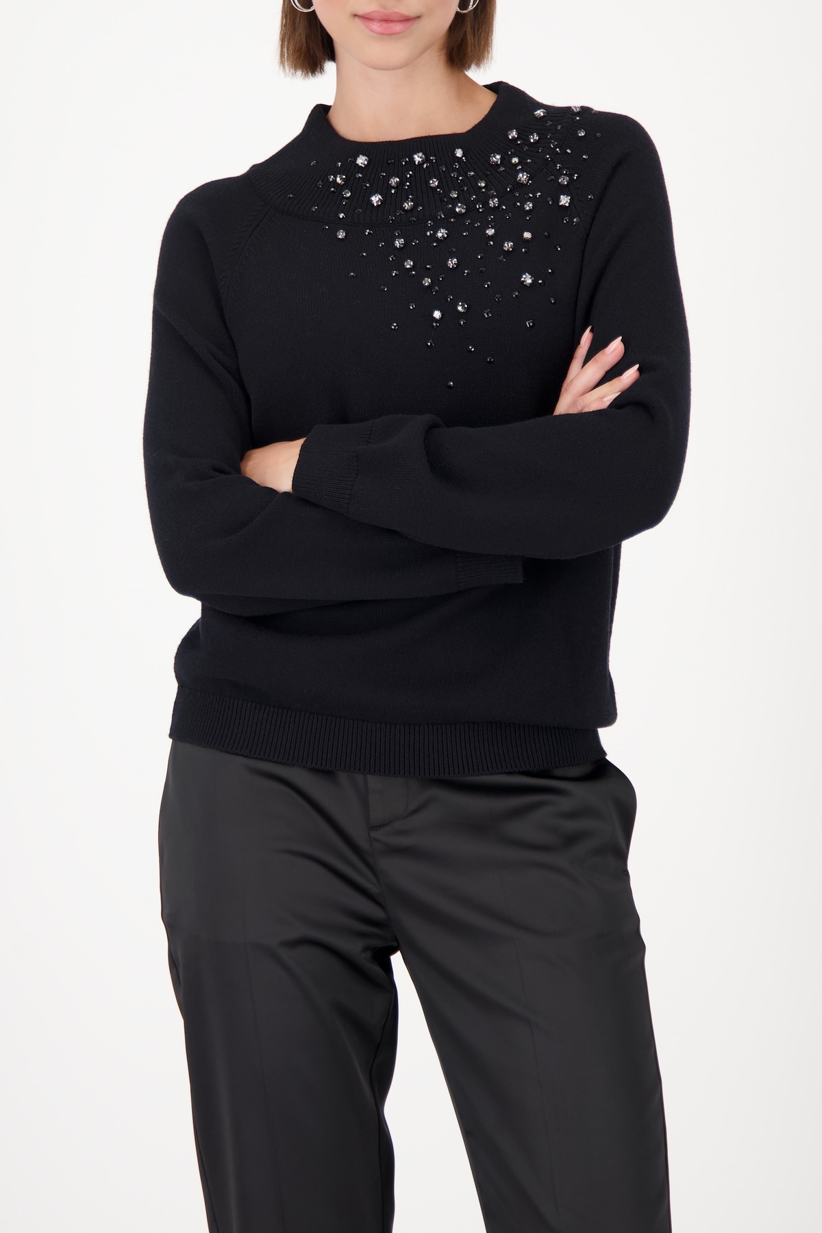 Monari Strickpullover "Pullover Schmucksteine" Regular fit mit Stehkragen günstig online kaufen