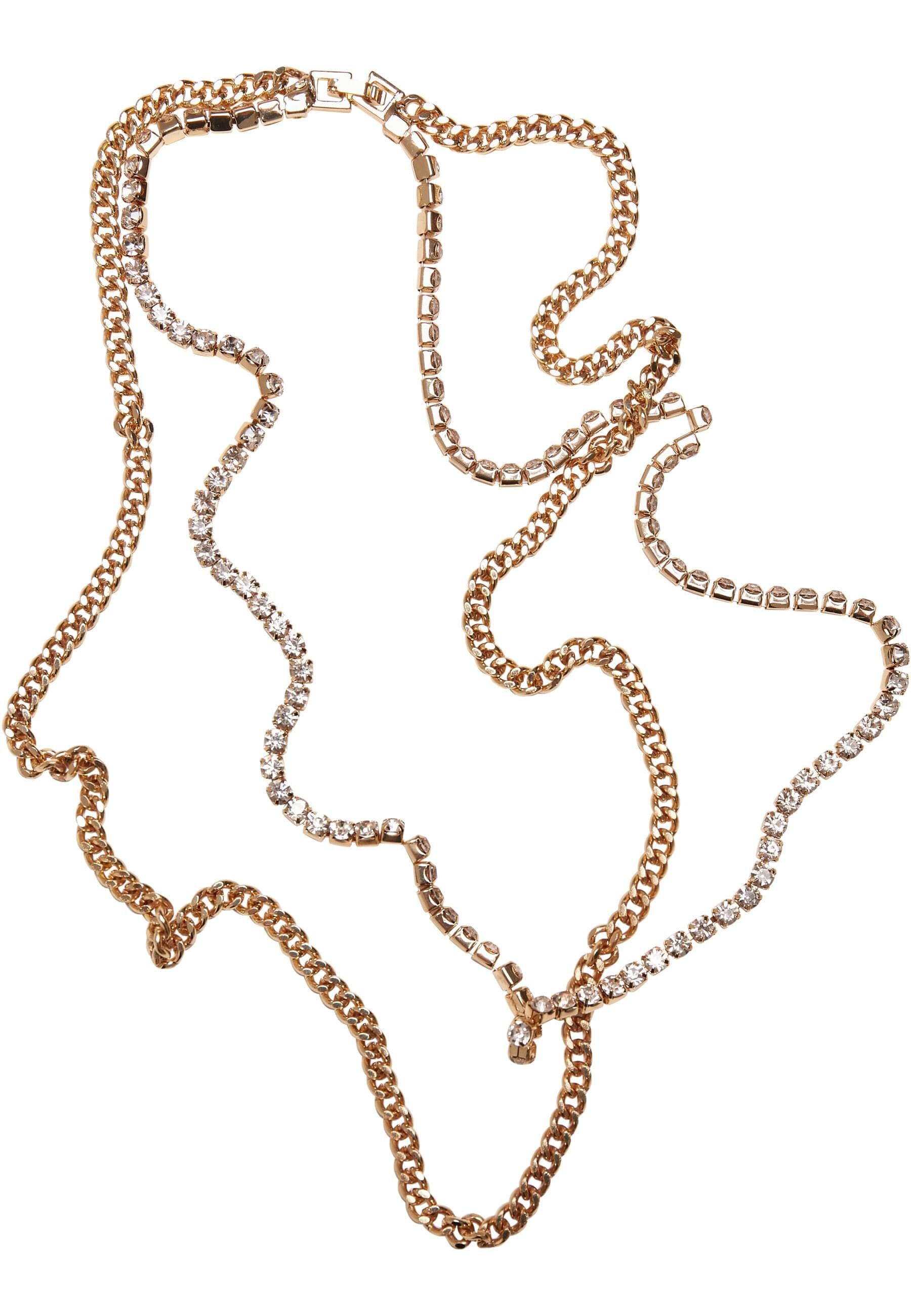 URBAN CLASSICS Edelstahlkette »Urban Classics Unisex Double Layer Diamond Necklace«