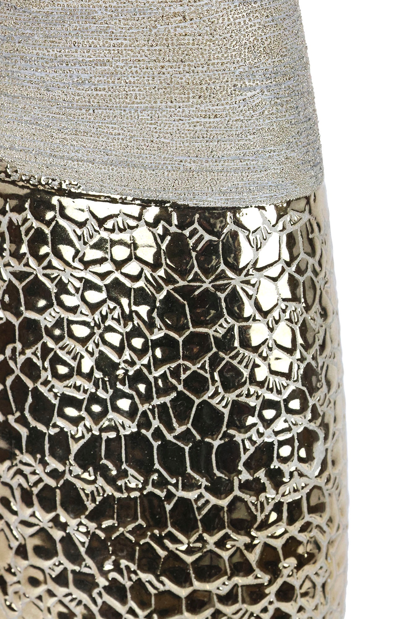 I.GE.A. Dekovase »Blumenvase«, (1 St.), Dekovase Zylindervase silber weiß glänzend Blumenvase Modern Tischvase