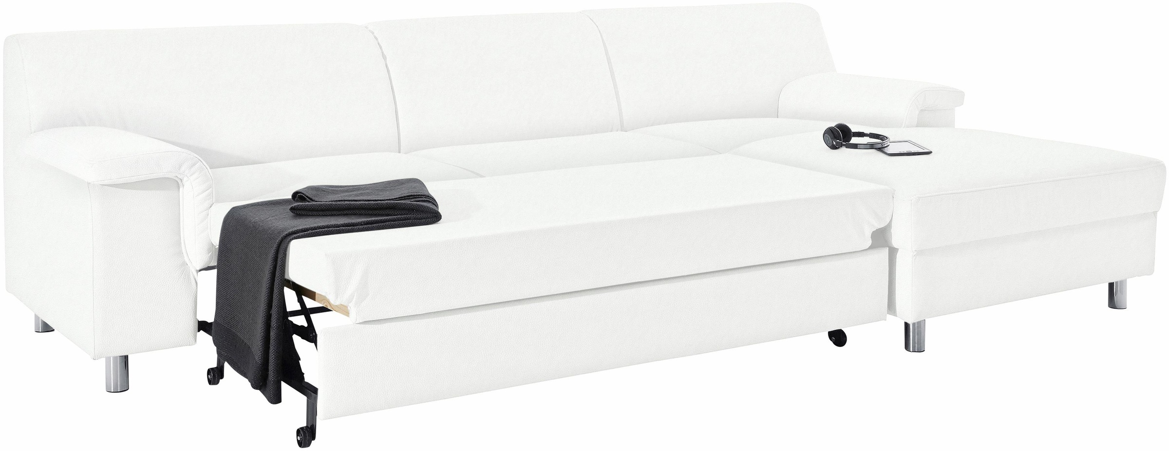 INOSIGN Ecksofa »Jamie, modern und elegant, Fußhöhe 9cm, L-Form,«, wahlweise mit Bettfunktion