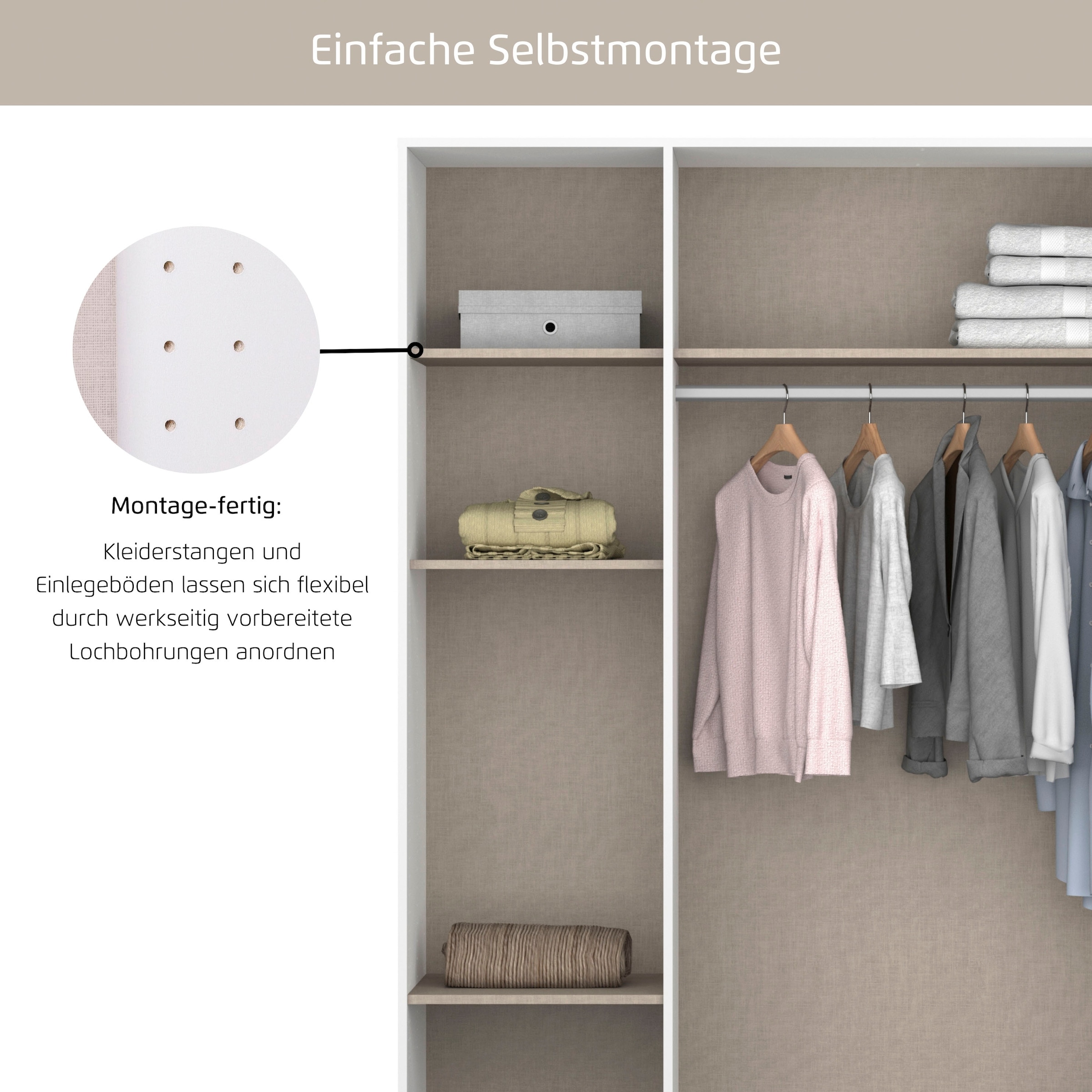 rauch Einlegeboden »Zubehör«, 2er Set 45 cm für Schränke Voyager, Nabila, Narai, Shinjo und Nagata
