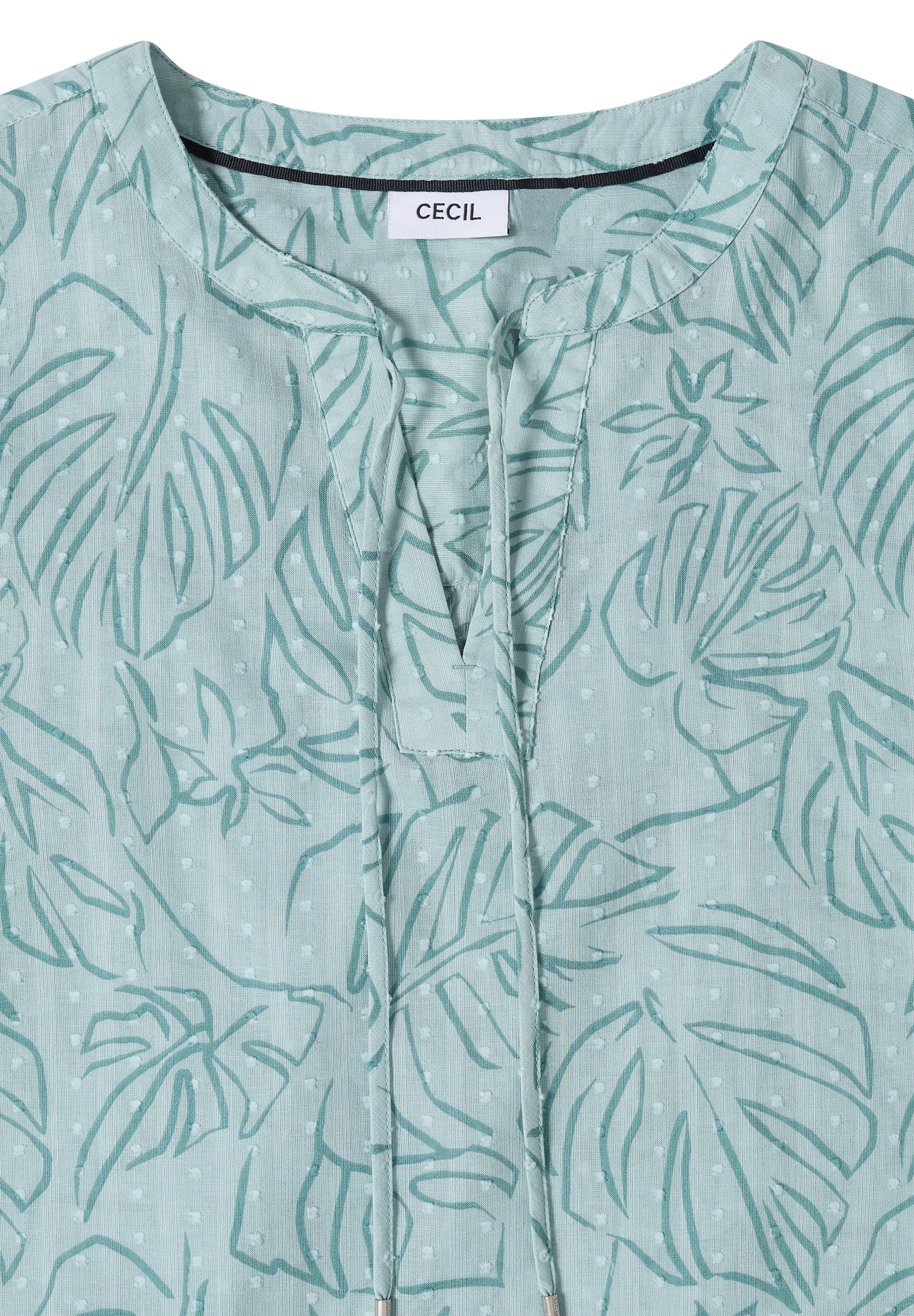 Cecil Druckbluse 3/4-Arm Sommerbluse-Tunika mit Blätterprint