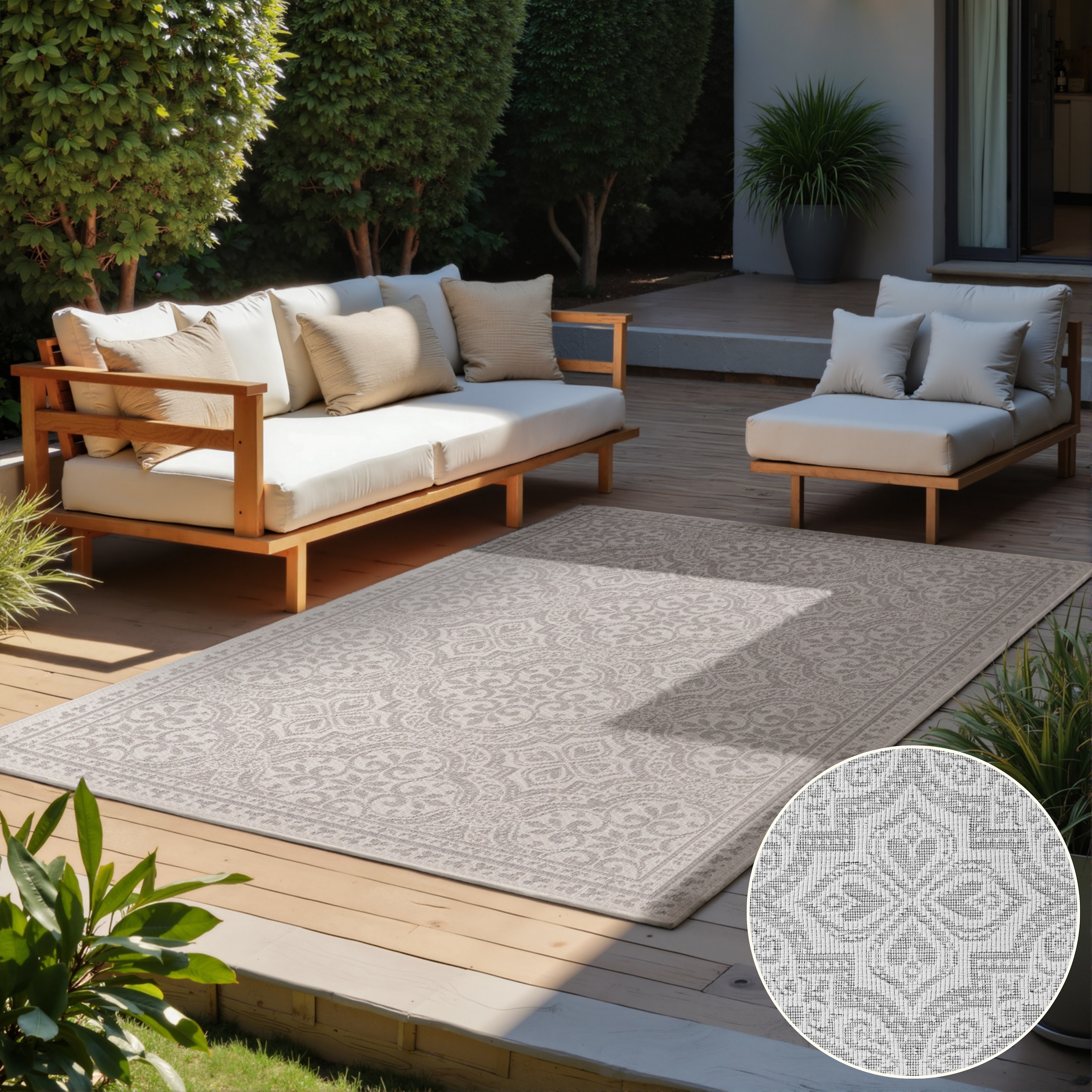 HANSE Home Outdoorteppich "Rosel Wendeteppich" rechteckig 5 mm Höhe In und Outdoor, Flachgewebe, wetterfest, pflegeleicht, robust