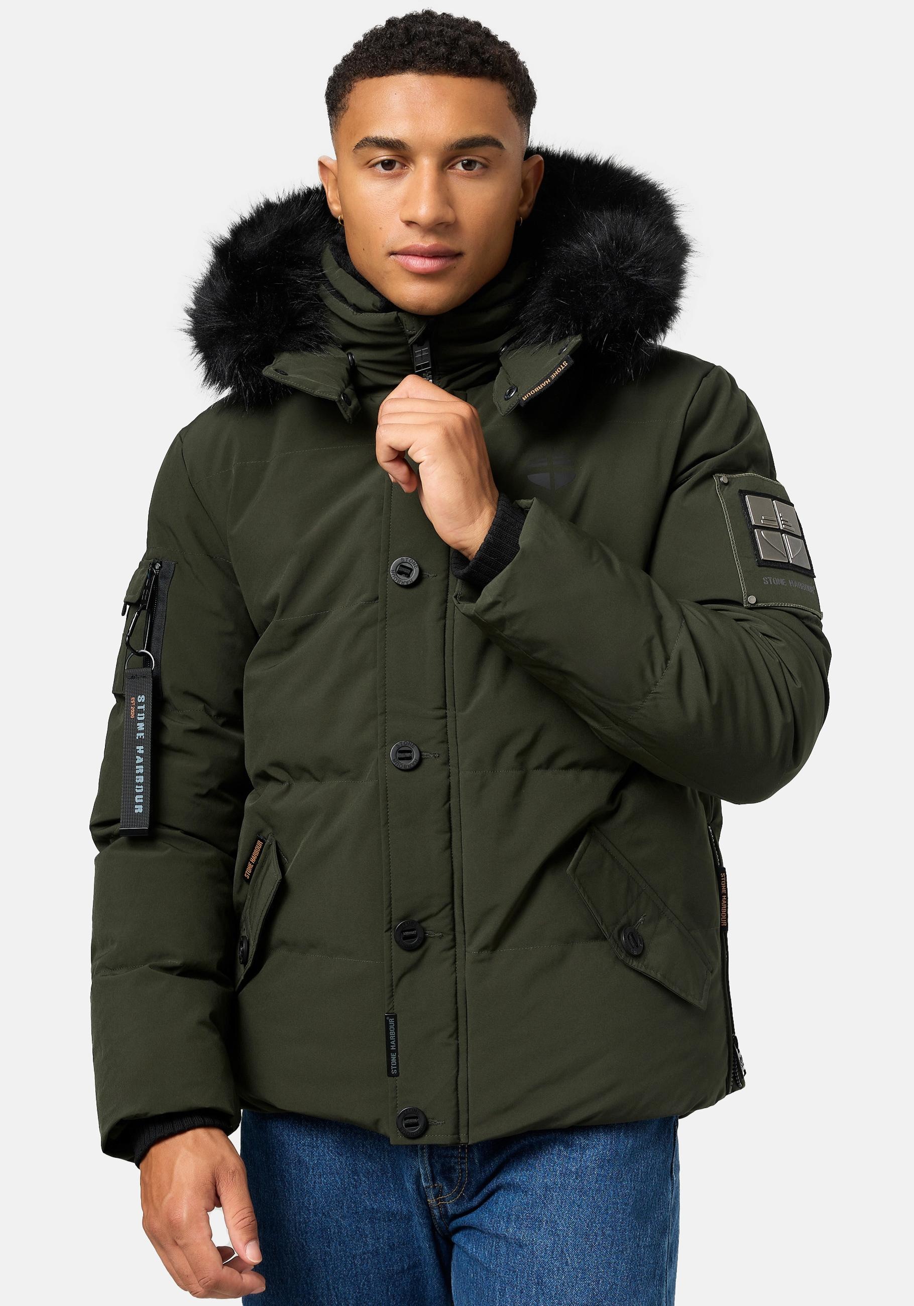 Stone Harbour Winterjacke "Halvaar", mit Kapuze, stylischer Winterparka mit abnehmbarer Kapuze