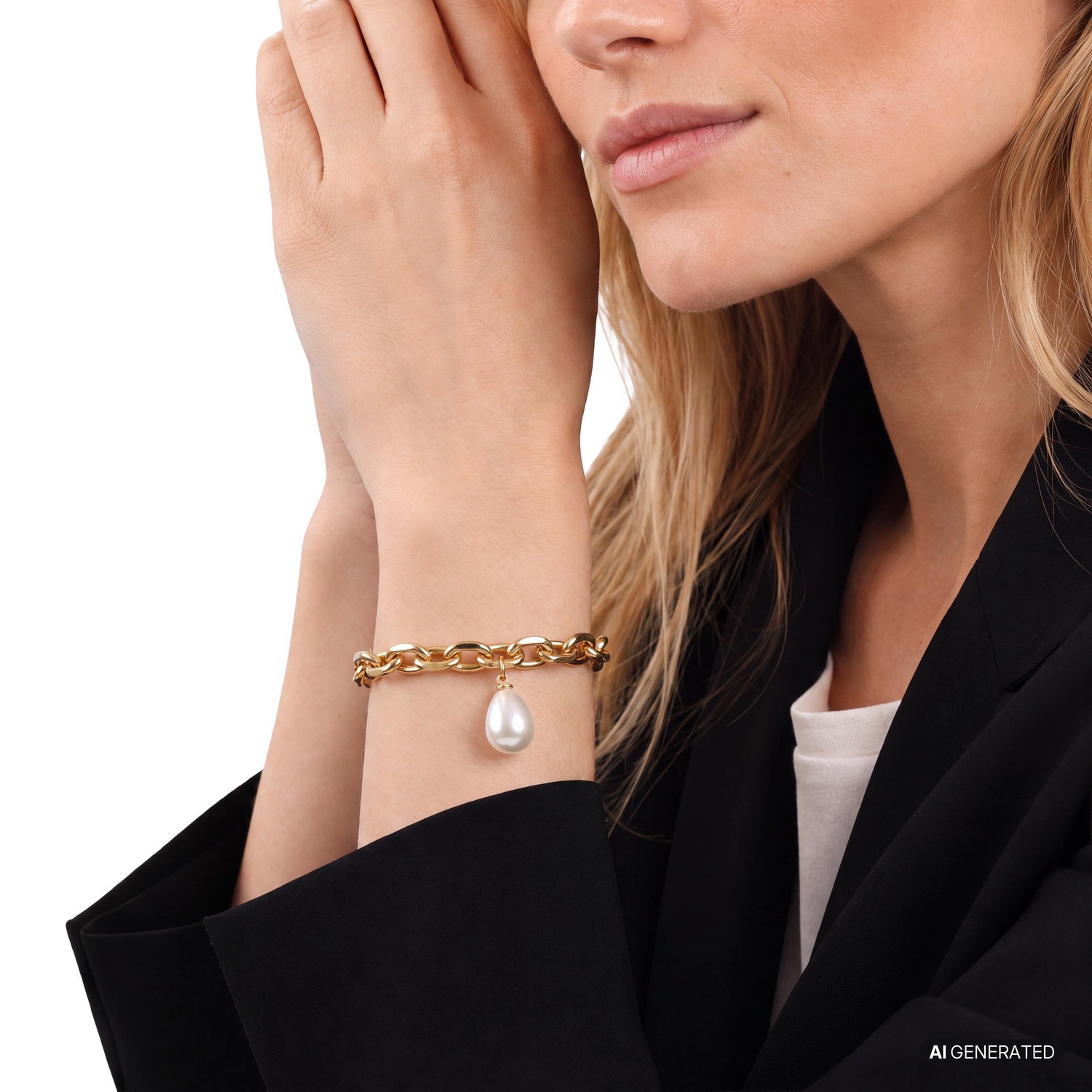 JOOP! Armband »Herz Schloss Kornblume« mit Zirkonia (synth.) - mit Perlmutt