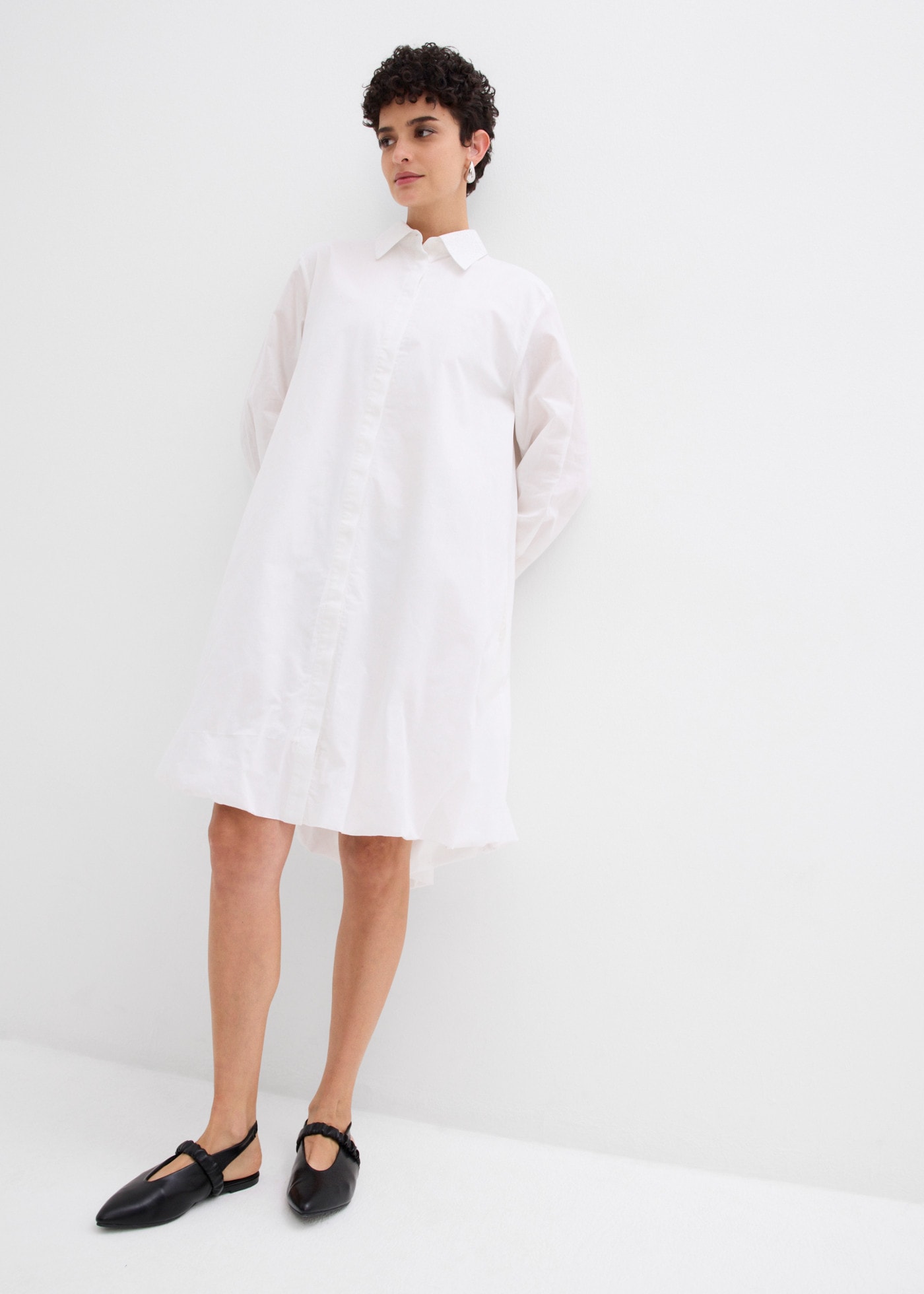 bonprix Hemdblusenkleid Oversize-Passform, mit Hemdblusenkragen