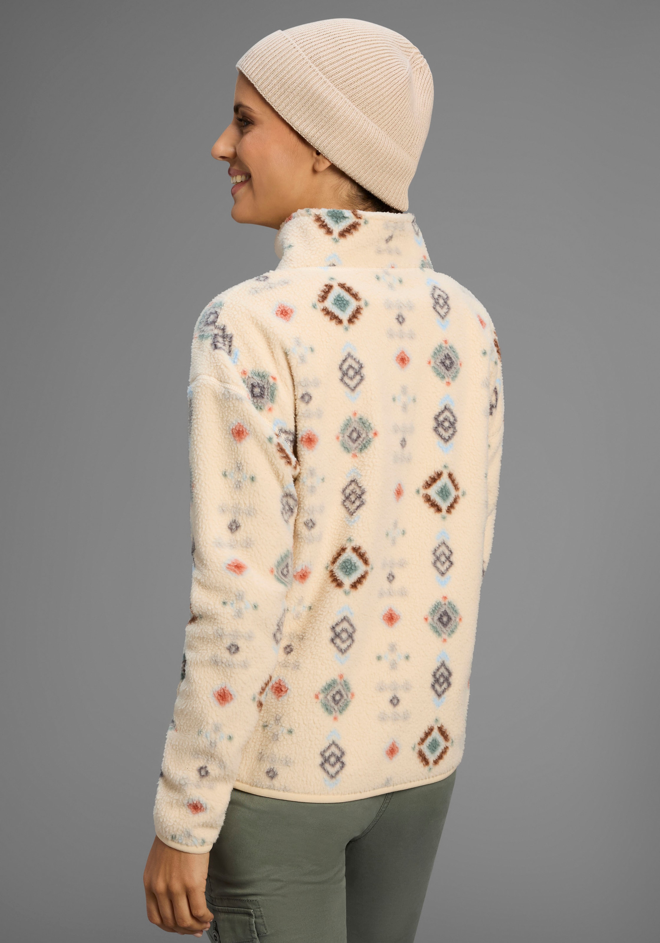 KangaROOS Fleecepullover, aus kuscheligem Sherpa Fleece, Half-zip