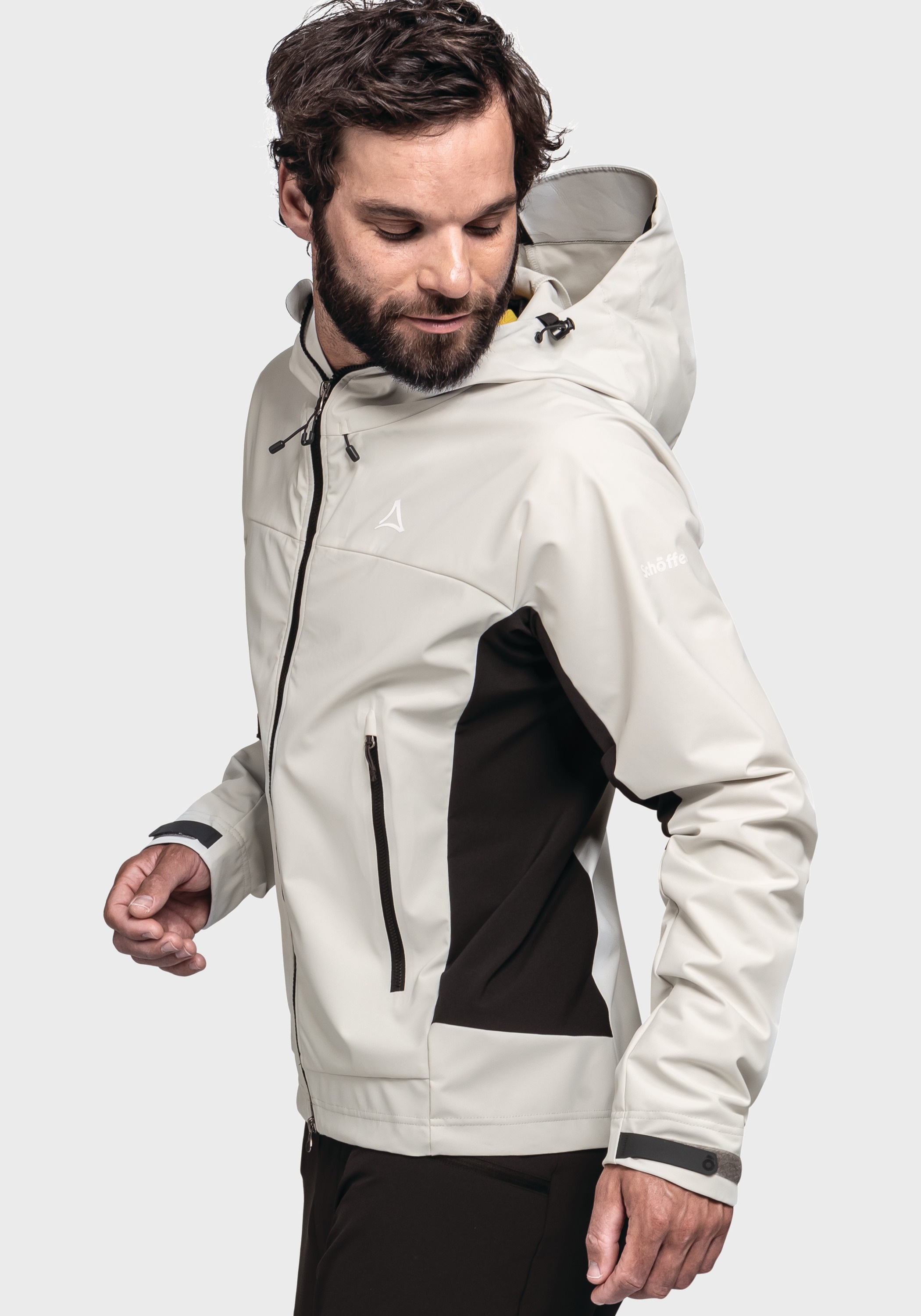 Schöffel Outdoorjacke »Mountain Softshell Jk Style Blaueis MNS«, mit Kapuze