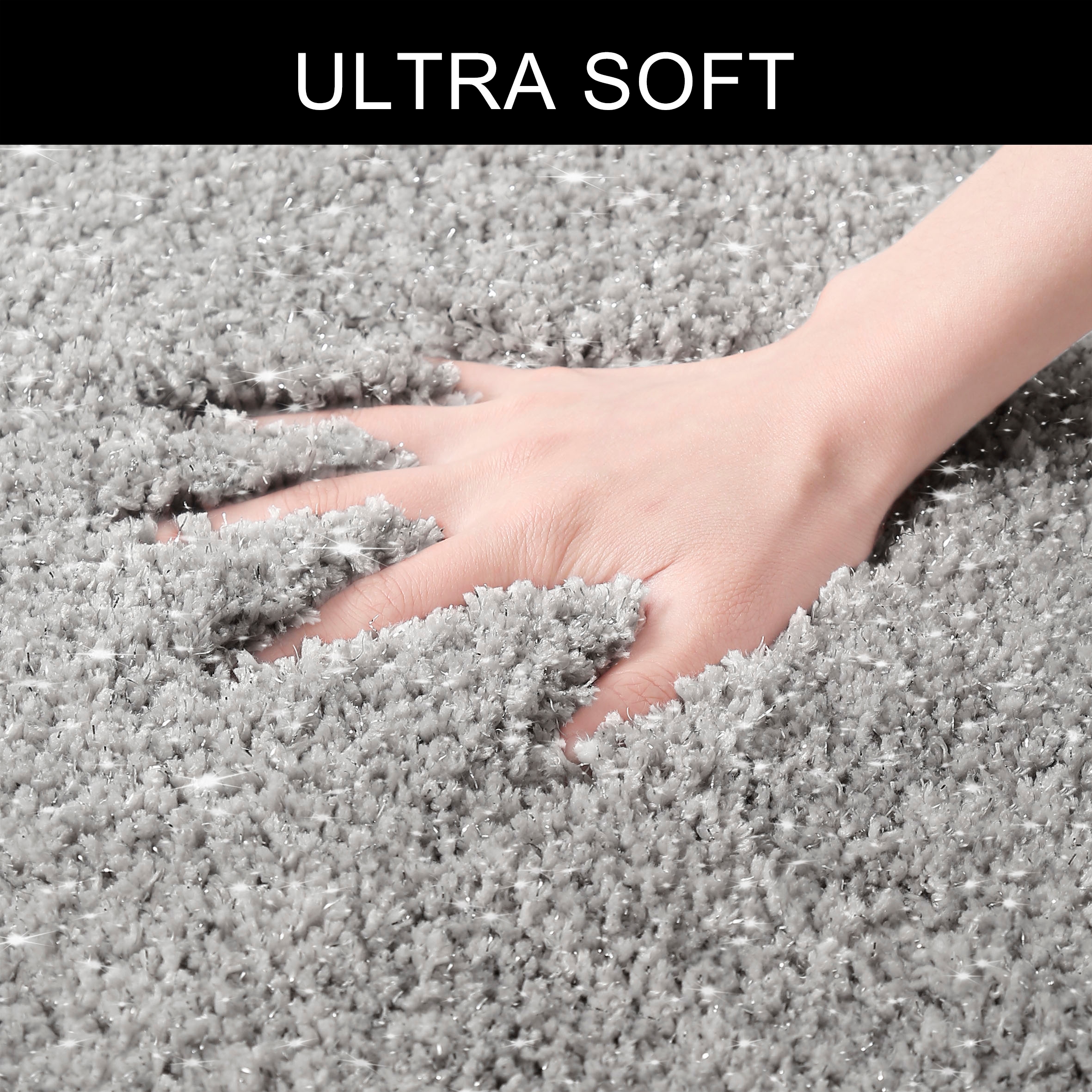 my home Badematte »Glitzer«, rutschhemmend beschichtet, fußbodenheizungsgeeignet-schnell trocknend-strapazierfähig, Badteppich, Akzente durch Glitzer-Garn