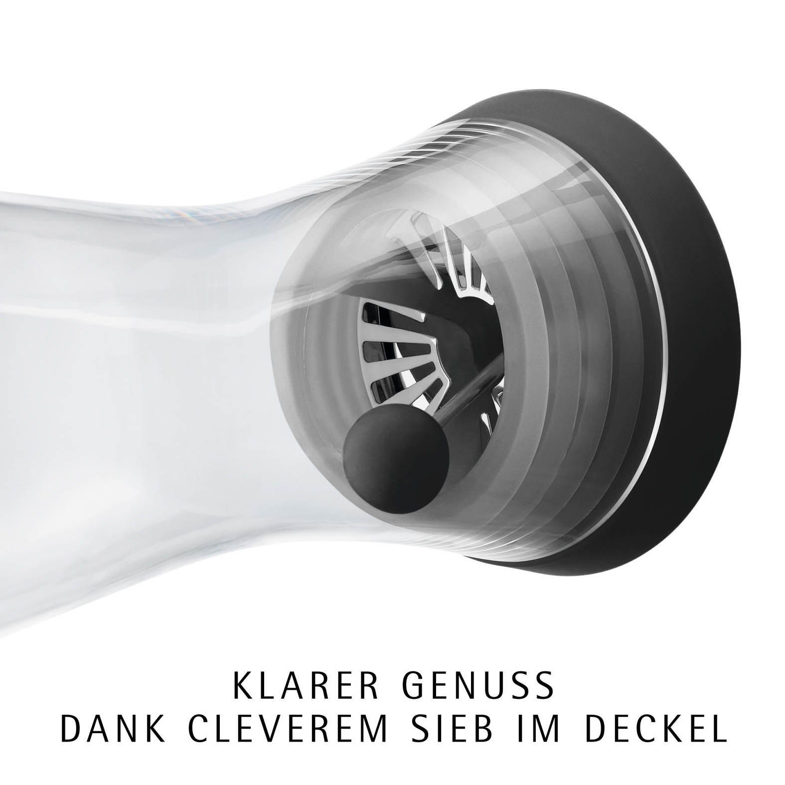 WMF Wasserkaraffe »Basic für Kalt- und Warmgetränke, Silikonrand, 1 l Fassungsvermögen« Close-Up-Verschluss ink. integriertem Sieb, spülmaschinengeeignet