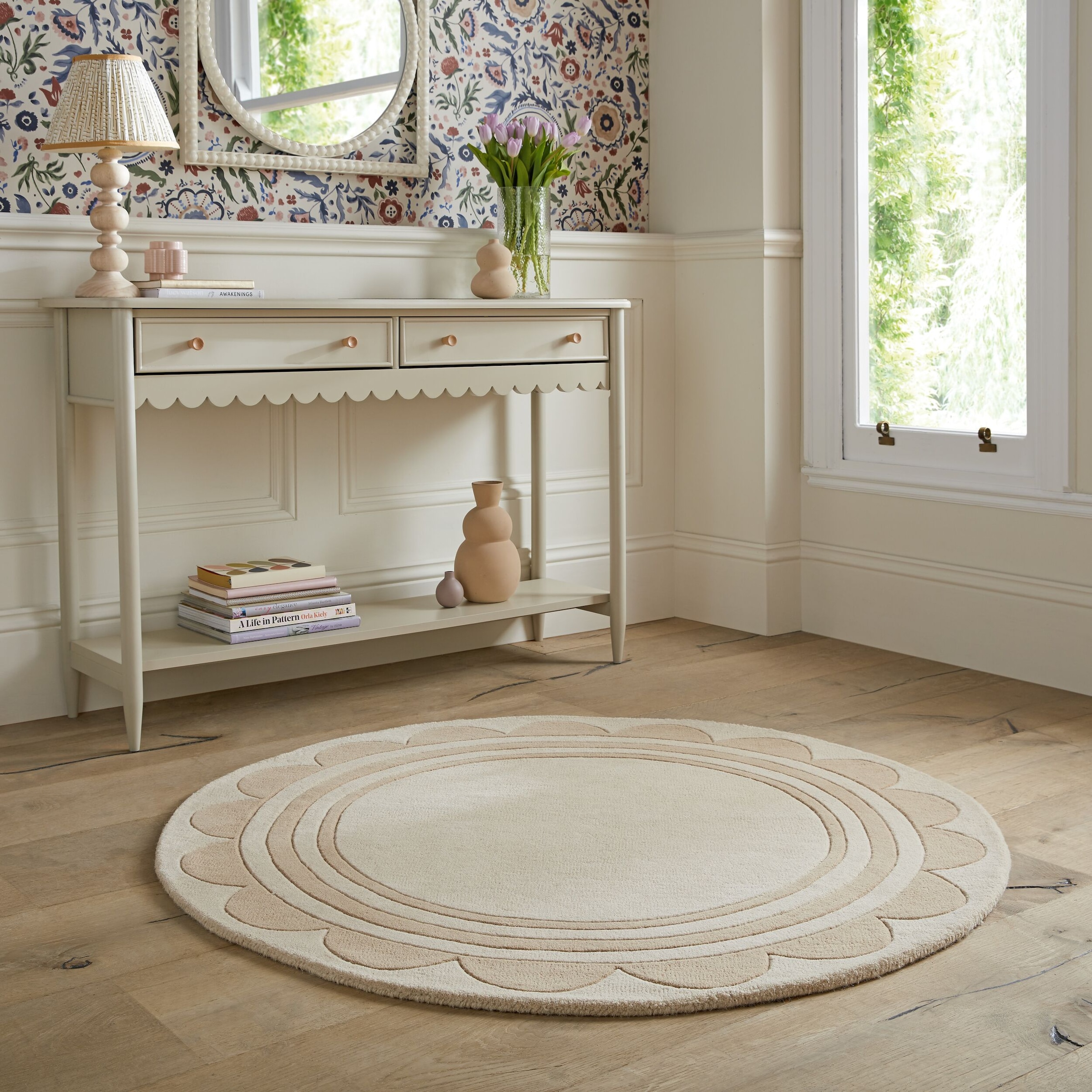 FLAIR RUGS Wollteppich "Lois rund" rund 7 mm Höhe Lois Wollteppich mit Jako günstig online kaufen
