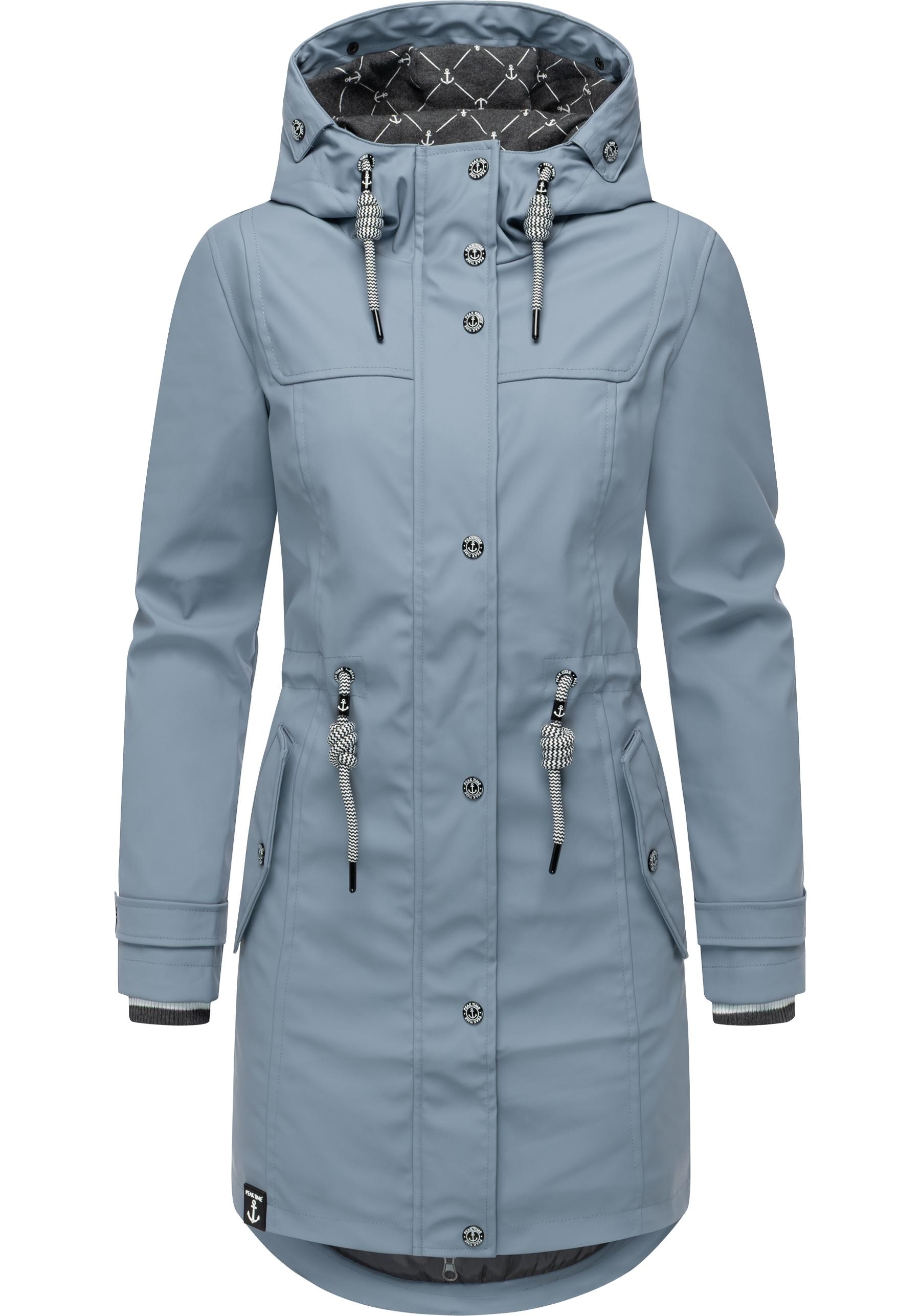 PEAK TIME Regenjacke "L60042", mit Kapuze, stylisch taillierter Regenmantel günstig online kaufen