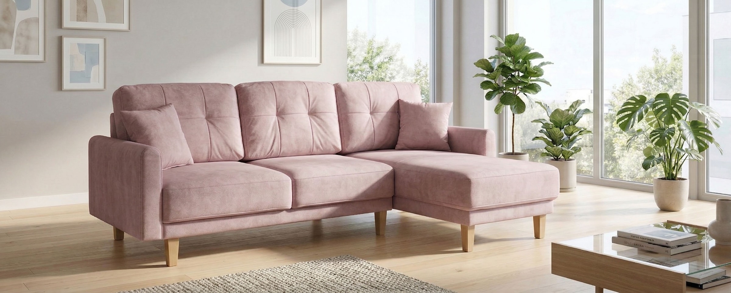 OTTO home Ecksofa "TRIPLO optionale Schlafsofa mit Bettkasten, Maße B/T/H: 234/164/89 cm" L-Form wahlweise mit Bettfunktion - Liegefläche 132x210 cm