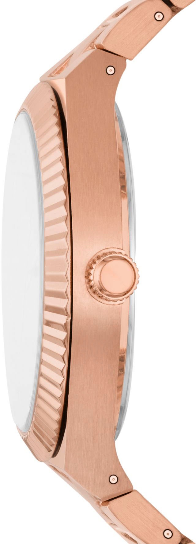 Fossil Quarzuhr »SCARLETTE«, Armbanduhr, Damenuhr, analog, Edelstahlarmband