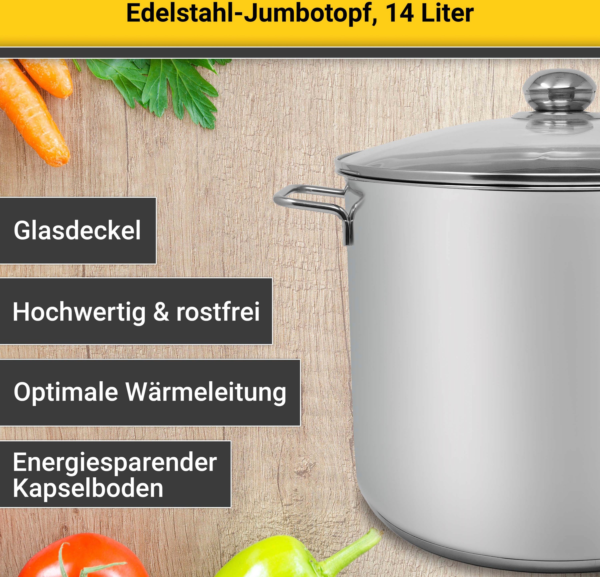 Krüger Kochtopf 1 Stk. tlg. Edelstahl günstig online kaufen