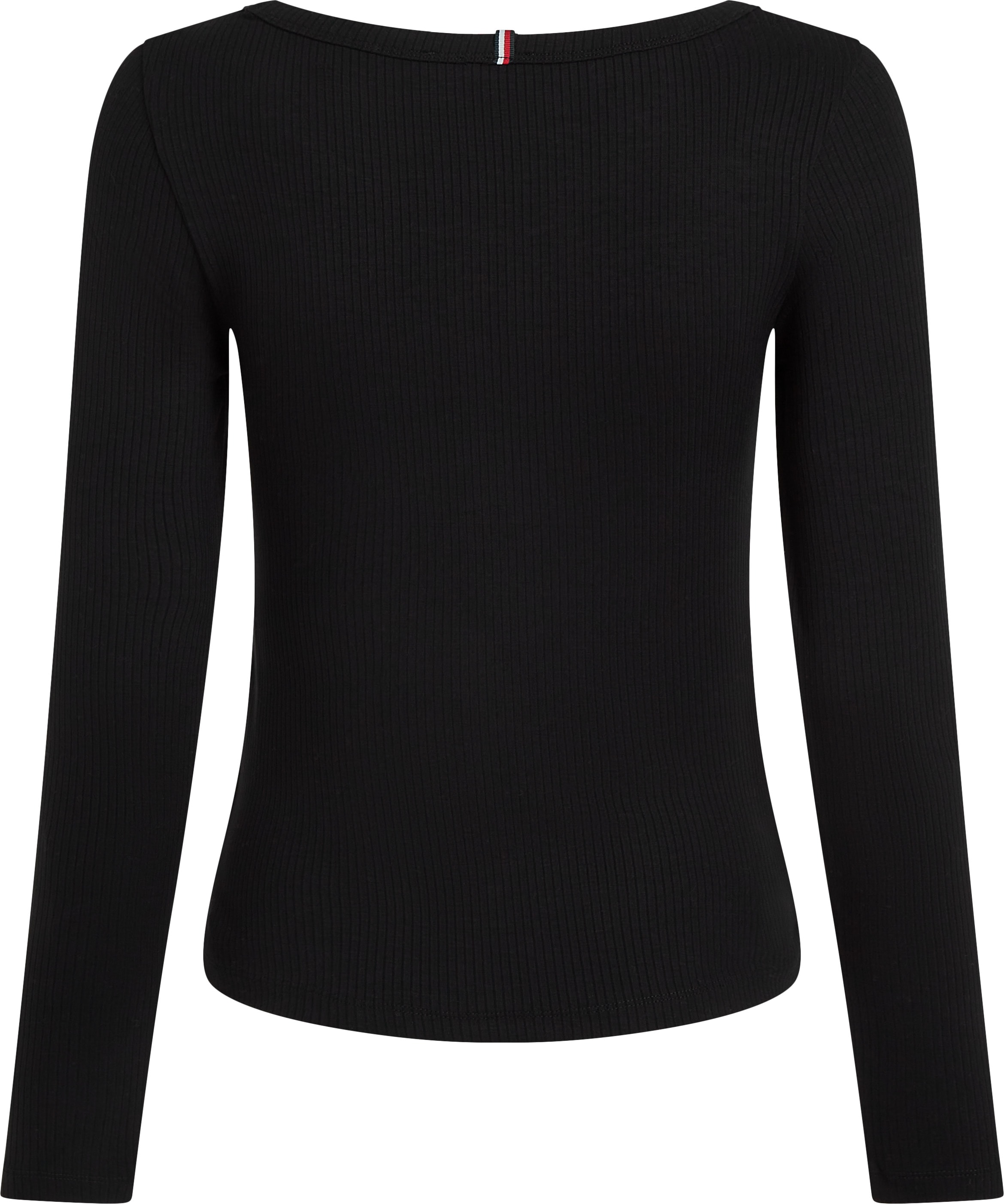 Tommy Hilfiger Curve Langarmshirt »Shirt CRV SLIM 5X2 RIB O«, in Großen Größen, mit Logostickerei