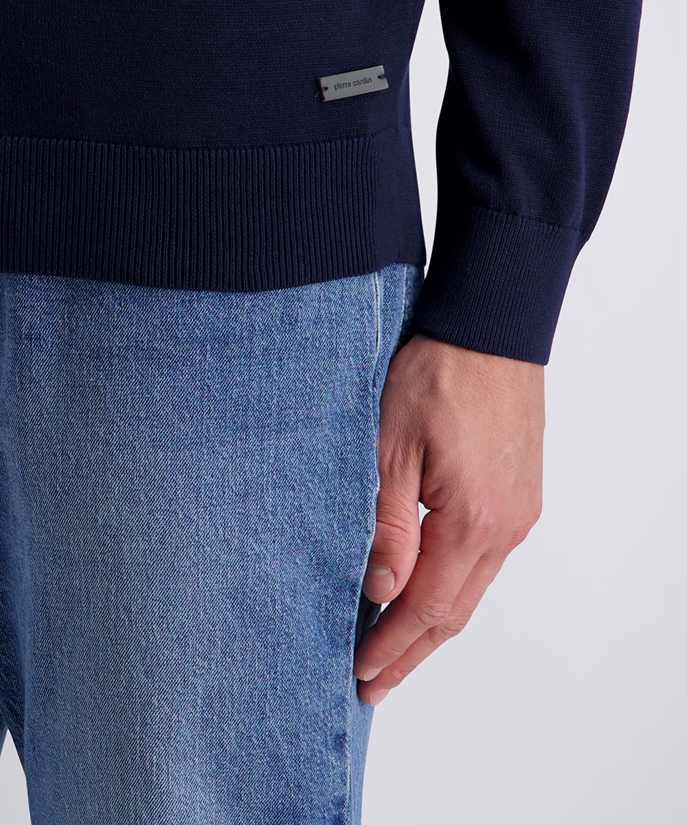 Pierre Cardin Strickpullover, mit Troyer Kragen