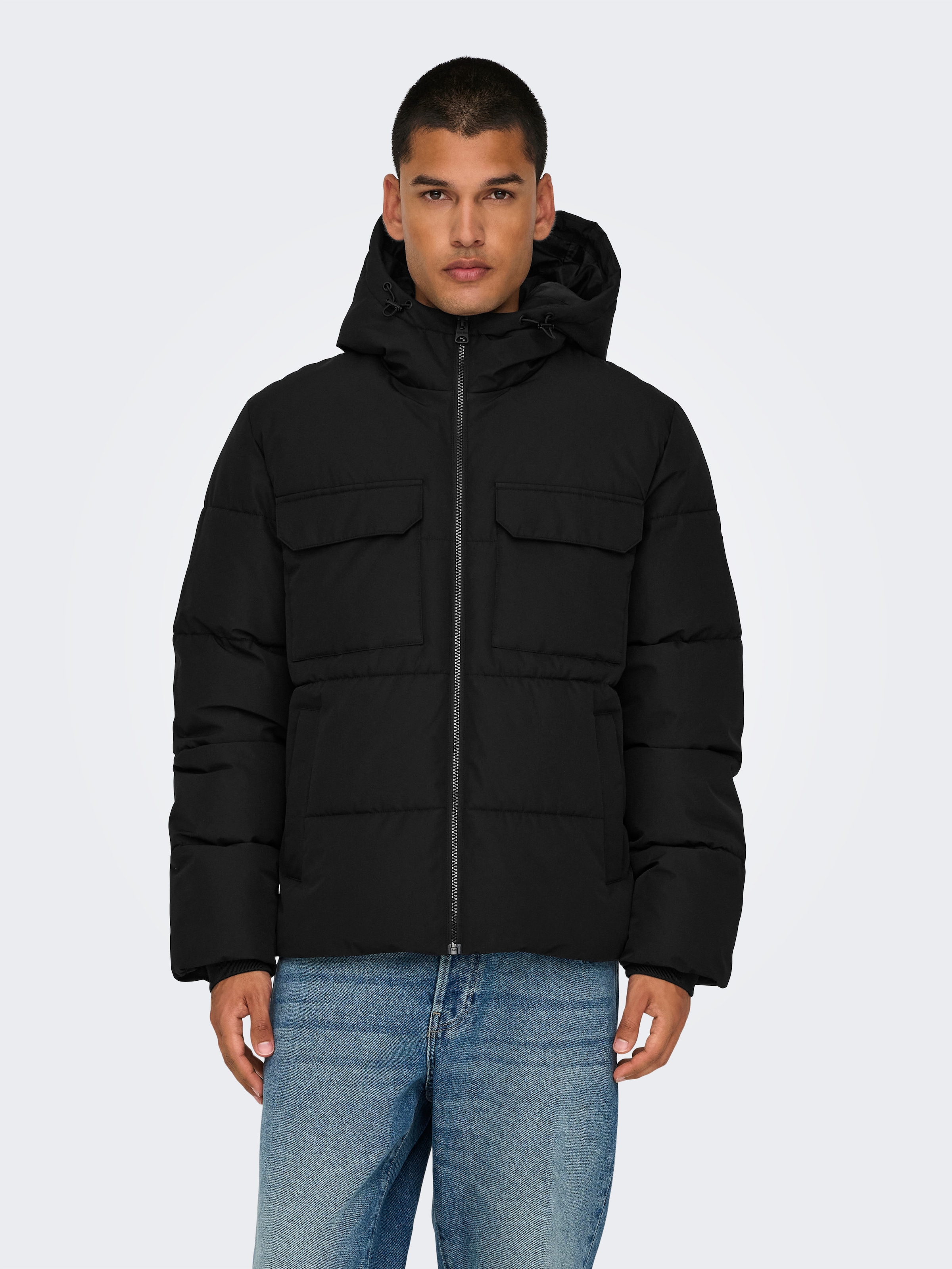ONLY & SONS Steppjacke "ONSELIJAH PCKT. HOOD JACKET OTW NOOS", mit Kapuze günstig online kaufen