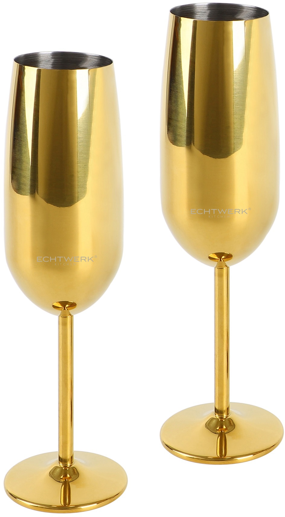 ECHTWERK Champagnerglas, (Set, 2 tlg.), Sektglas, Sektkelch, Champagnerkelch, bruchsicher, 250 ml