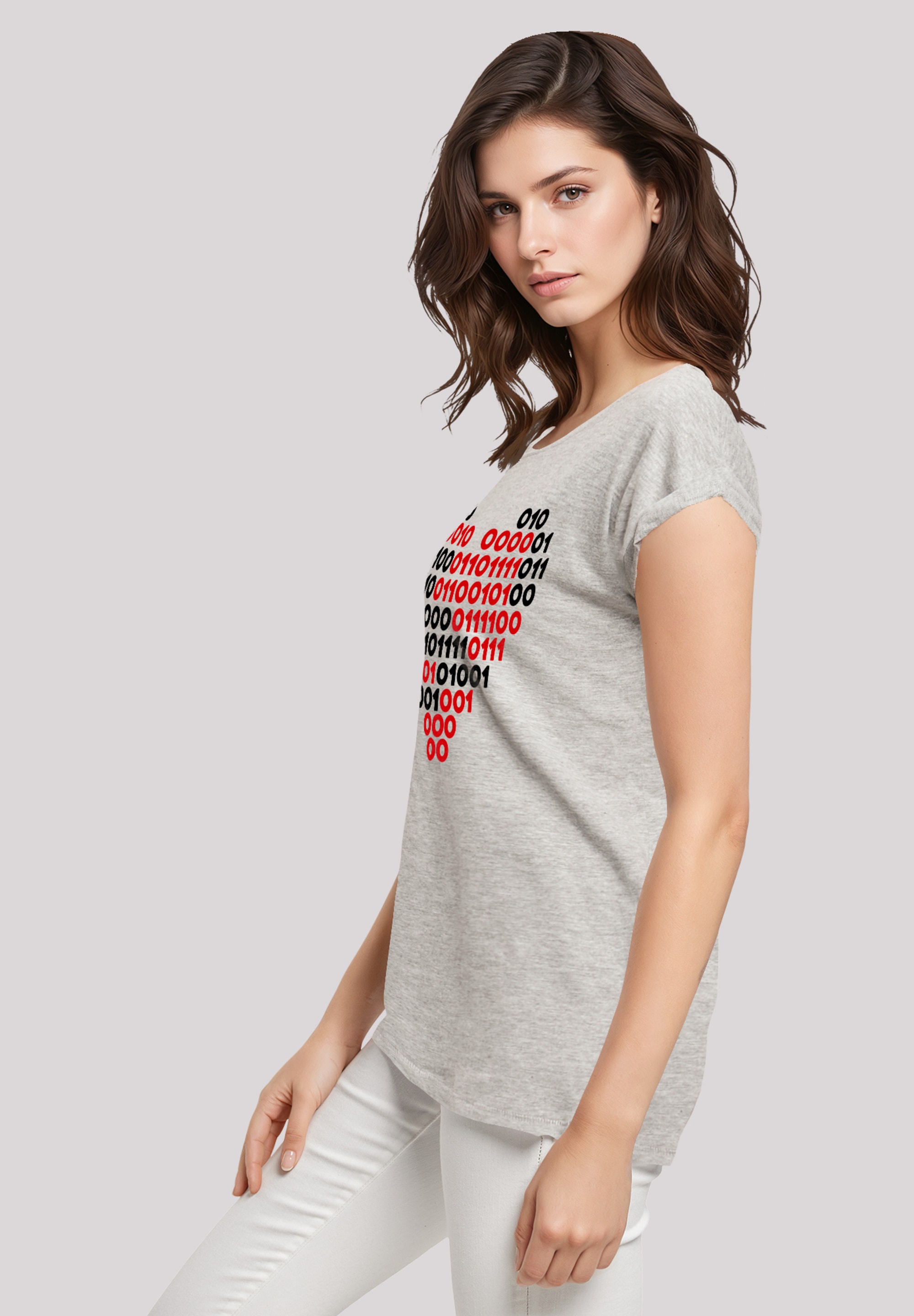 F4NT4STIC T-Shirt »I love you Binary Code Herz«, Premium Qualität