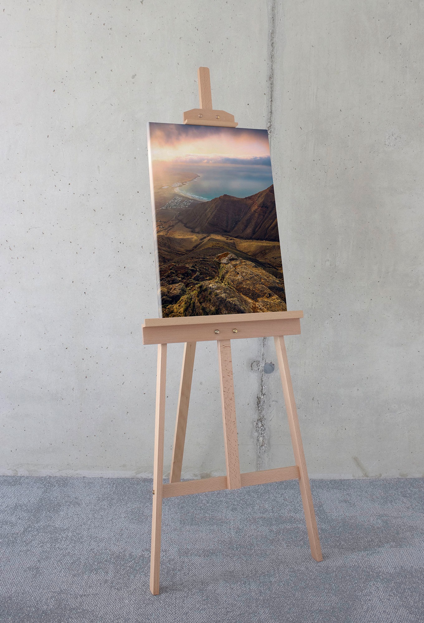 Komar Leinwandbild »Cliffs of Famara«, Baum-Blätter-Natur-Berge-Blumen-Foto-Jahreszeiten-Landschaft-Meer-Strand-Palmen, (1 St.), 40x60 cm (Breite x Höhe), Keilrahmenbild