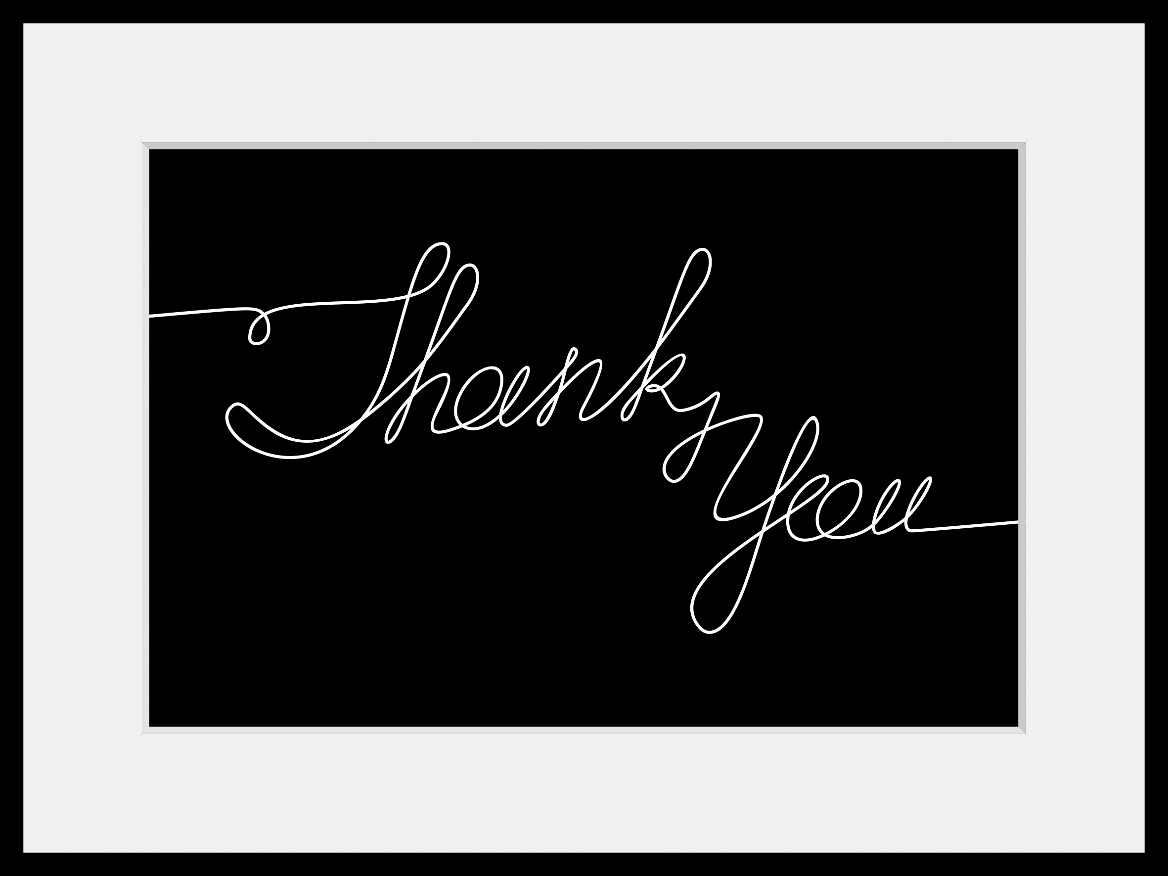 queence Bild »Danke«, Schwarz-Weiß-Schriftzug, (1 St.), HD Premium Poster-Druck inkl. Holzrahmen