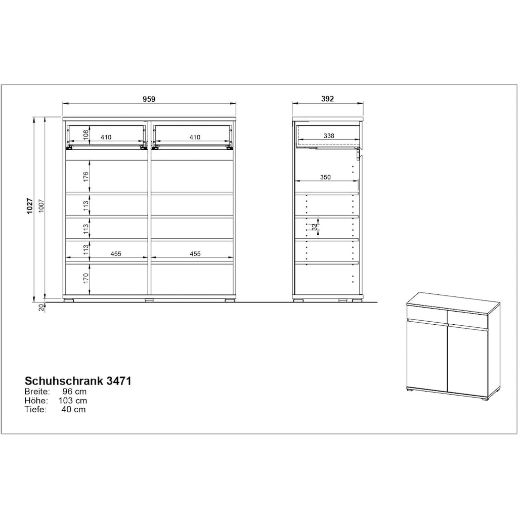 GERMANIA Garderoben-Set »Lissabon«, (Set, 6 St.), grifflose Optik