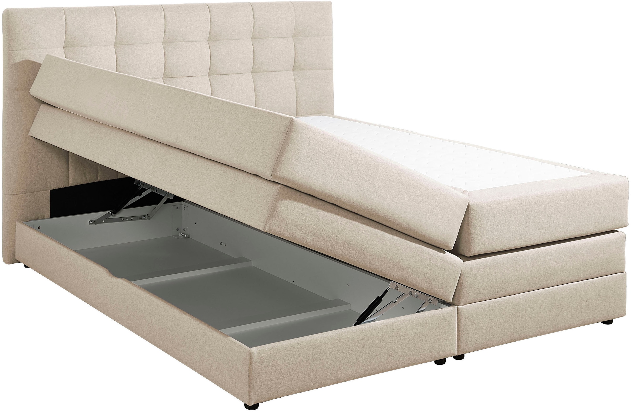 Places of Style Boxspringbett »Ethan«, inkl. Topper und geräumigen Bettkasten erhältlich in H2, H3 und H4