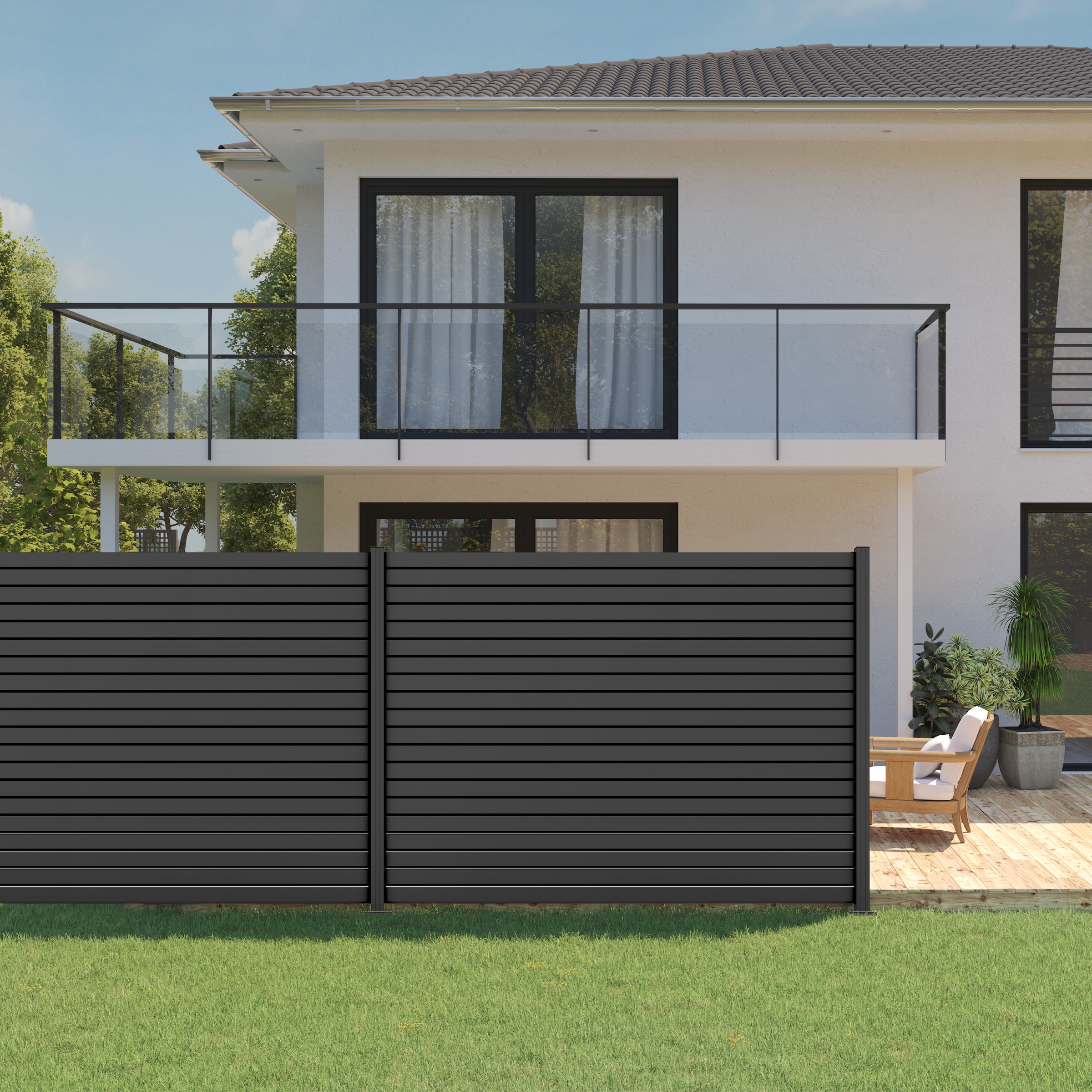 STAKET PRO Gartenzaun »Anbauzaun »Rhombus Mini« Breite 1200 - 2400 mm«, Zaunhöhe 180 cm, Zaunlänge 1,242 - 2,442 m