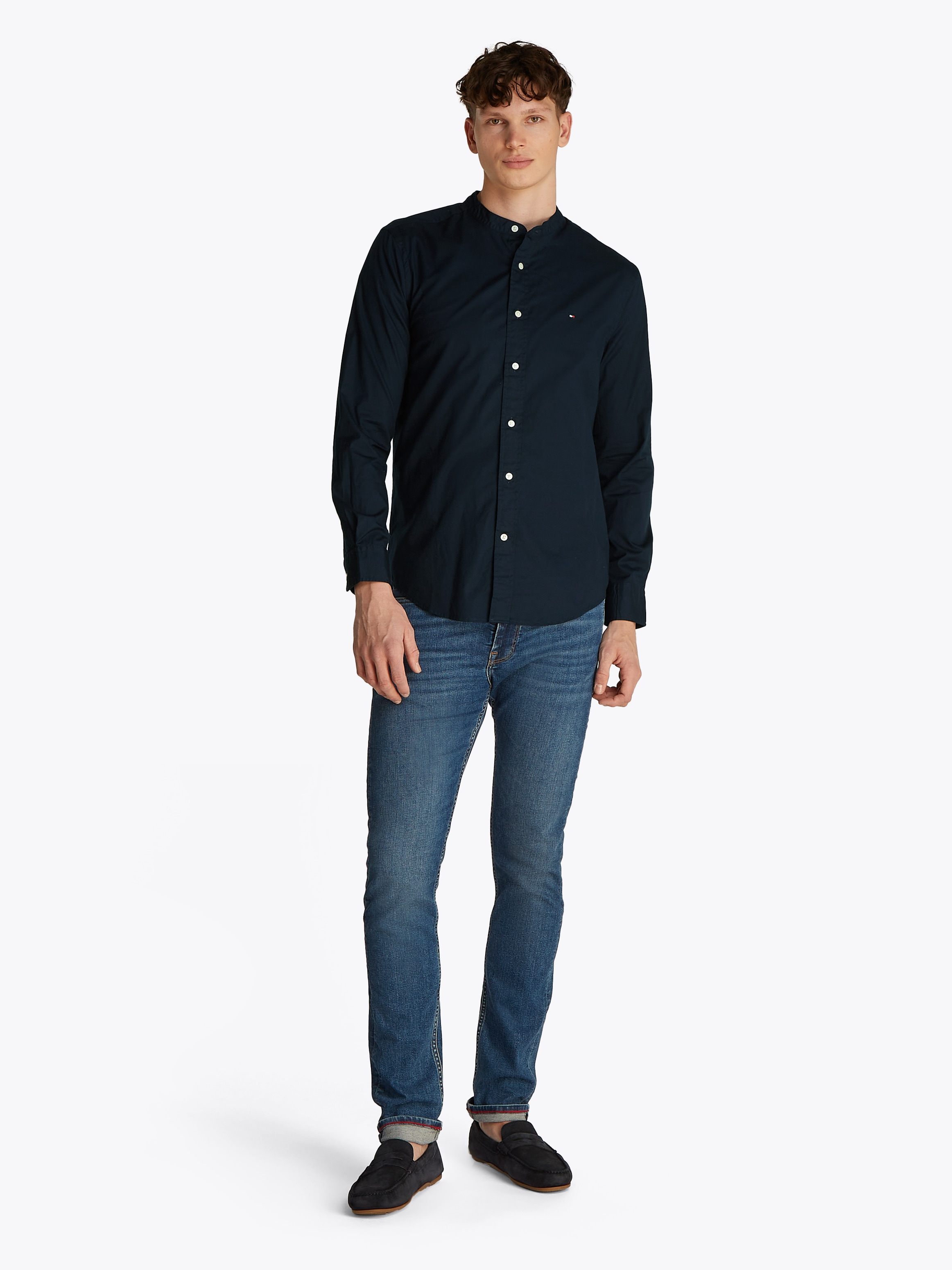 Tommy Hilfiger Langarmhemd »FLEX POPLIN SOLID MAO RF SHIRT«