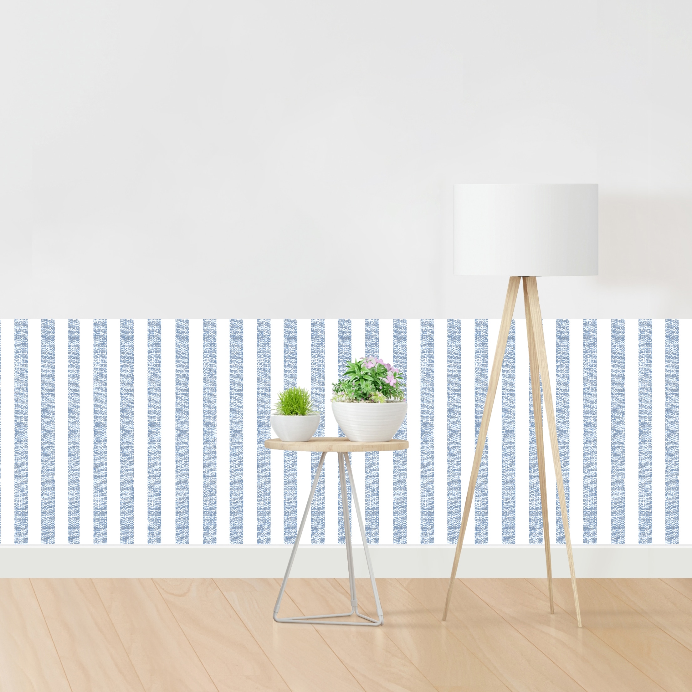 queence Bordüre "Wandbordüre Hellblau 250x90cm" Nadelstreifen Streifen bedruckt gestreift mehrfarbig natürlich seidenmatt glatt Wandpaneele, selbstklebend, Tapete, Sticker, gestreifte Wandtattoos