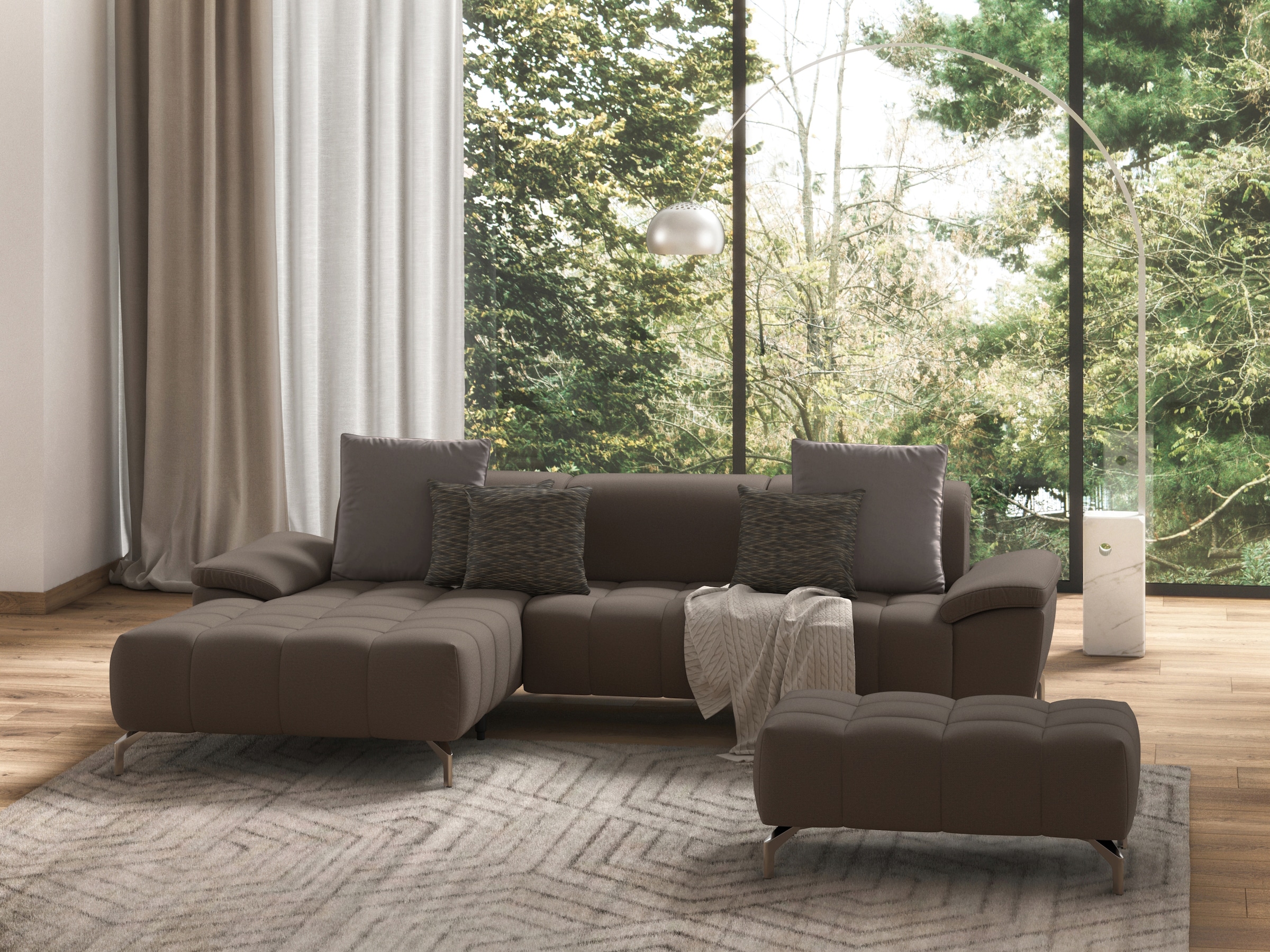 sit&more Ecksofa "Cool L-Form" wahlweise mit Kopfteilverstellung und Vorziehsitz, motorisch