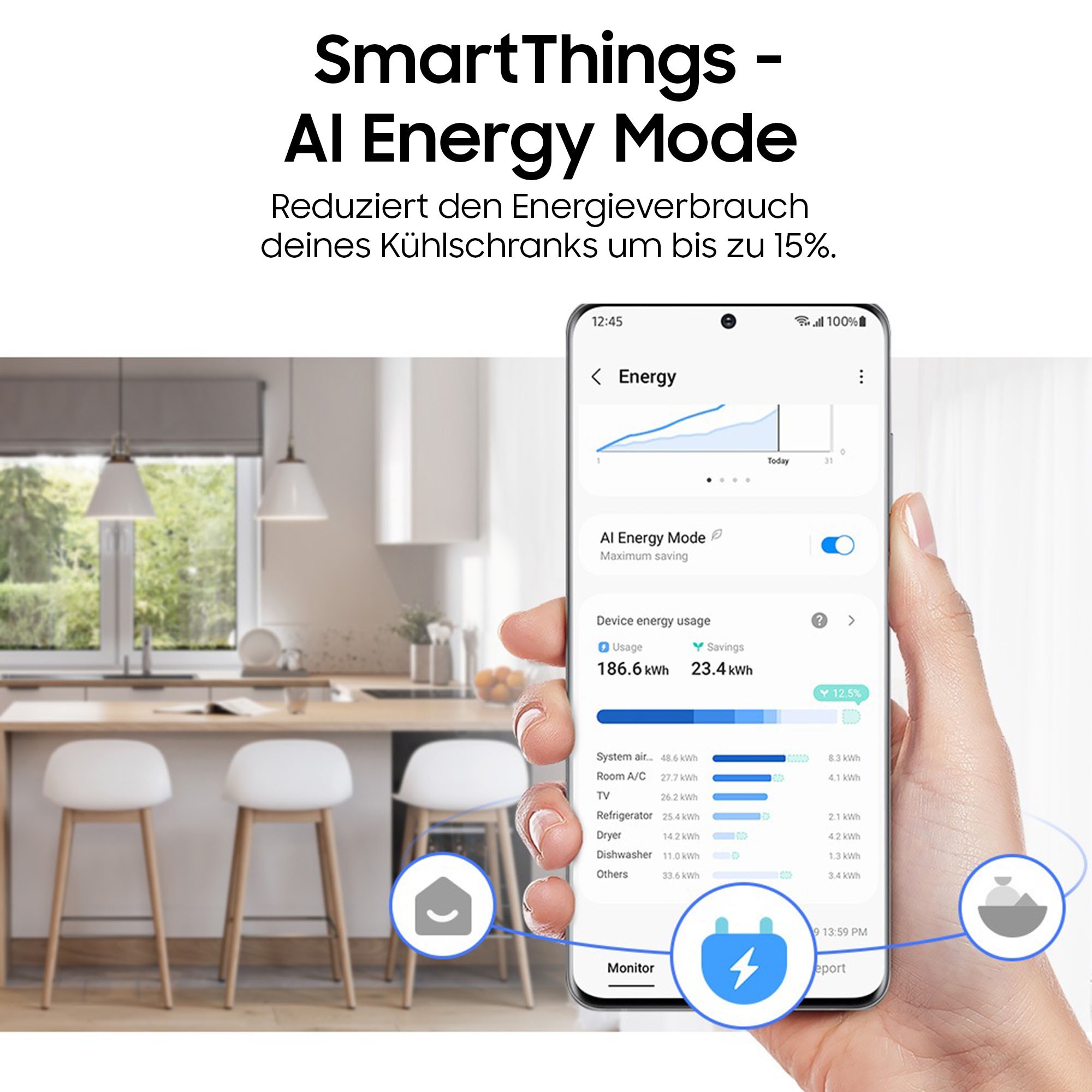 Samsung Kühl-/Gefrierkombination 7300A Serie »RB38C607AB1« 203 cm hoch 59,5 cm breit No Frost+, SpaceMax, Wifi & AI Energy Mode